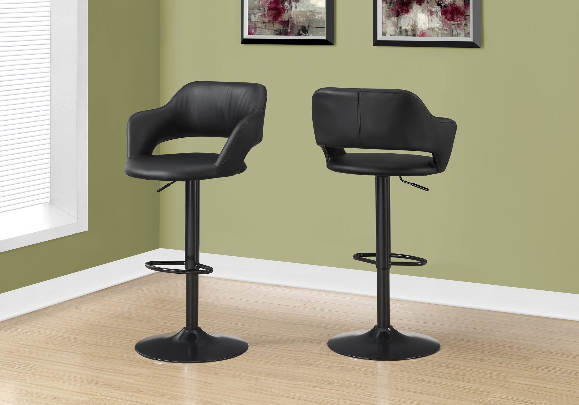 Image of barstool - black black metal hydraulic lift i 2381.
