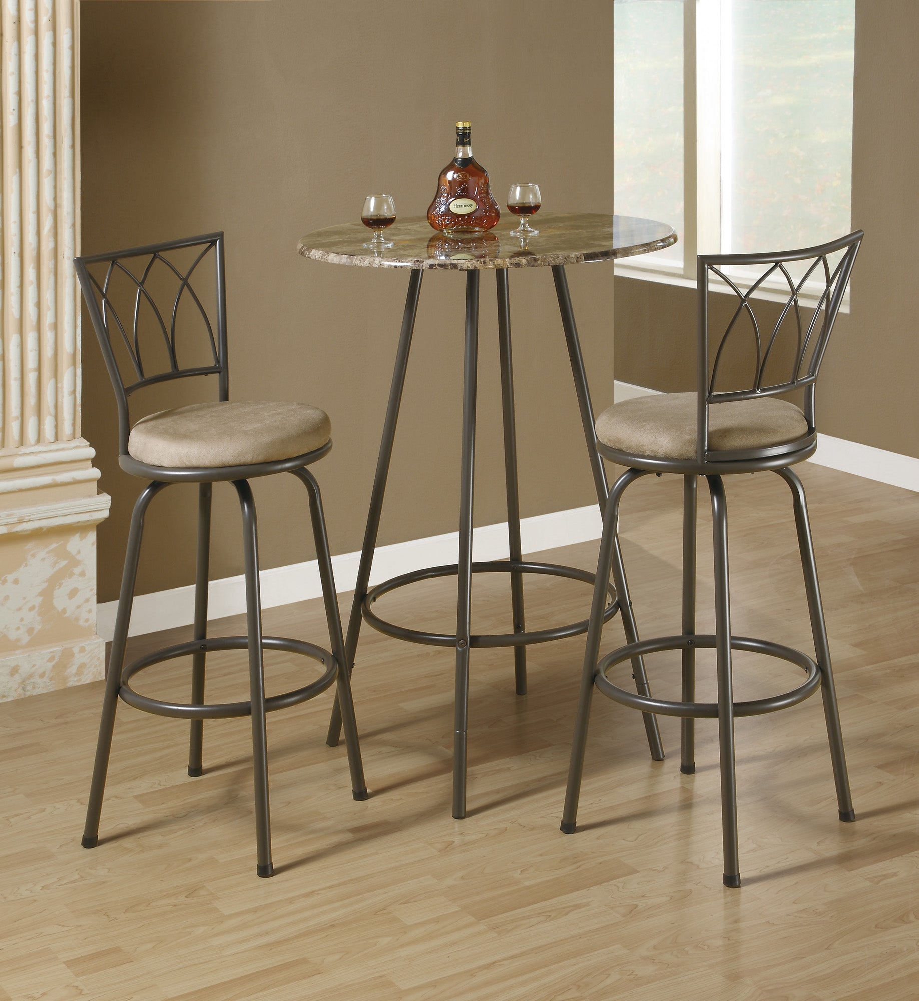 Image of barstool - 2pcs 43inch h swivel dark coffee metal i 2393.