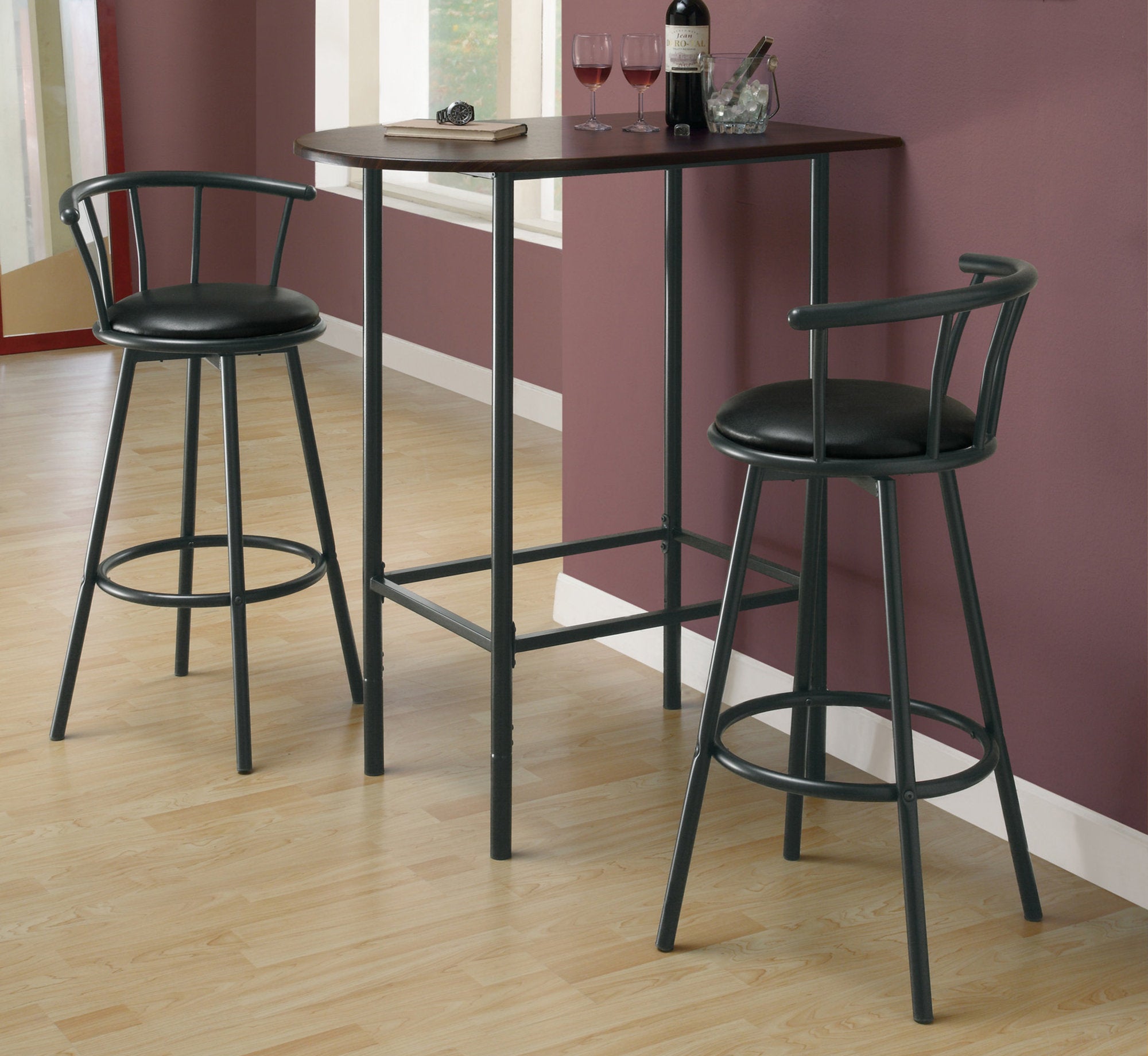 Image of barstool - 2pcs 36inch h swivel black metal i 2398.