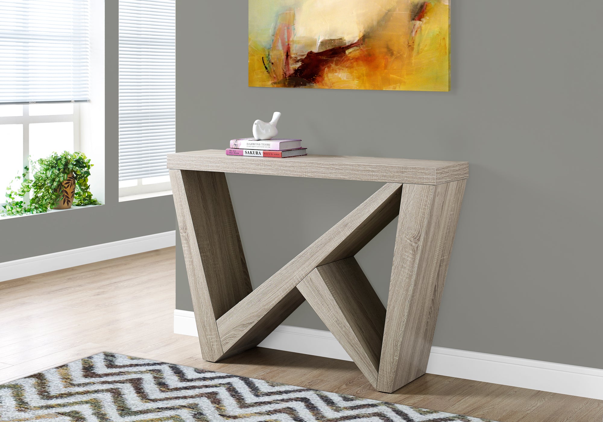 Image of accent table - 48inch l dark taupe hall console  i 2435.