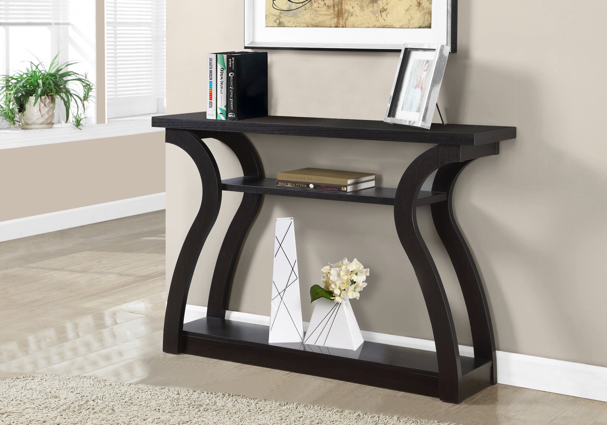 Image of accent table - 47inch l espresso hall console  i 2445.