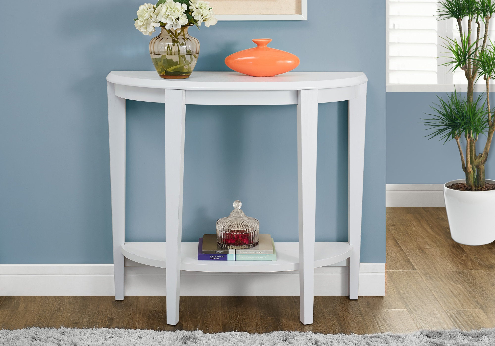 Image of accent table - 36inch l white hall console  i 2451.