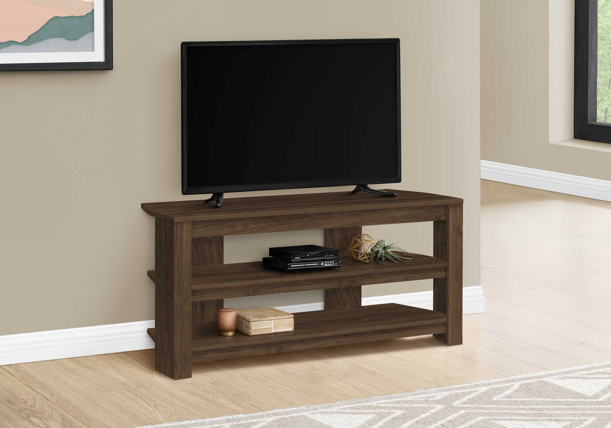 Image of tv stand - 42l dark walnut corner i 2505.