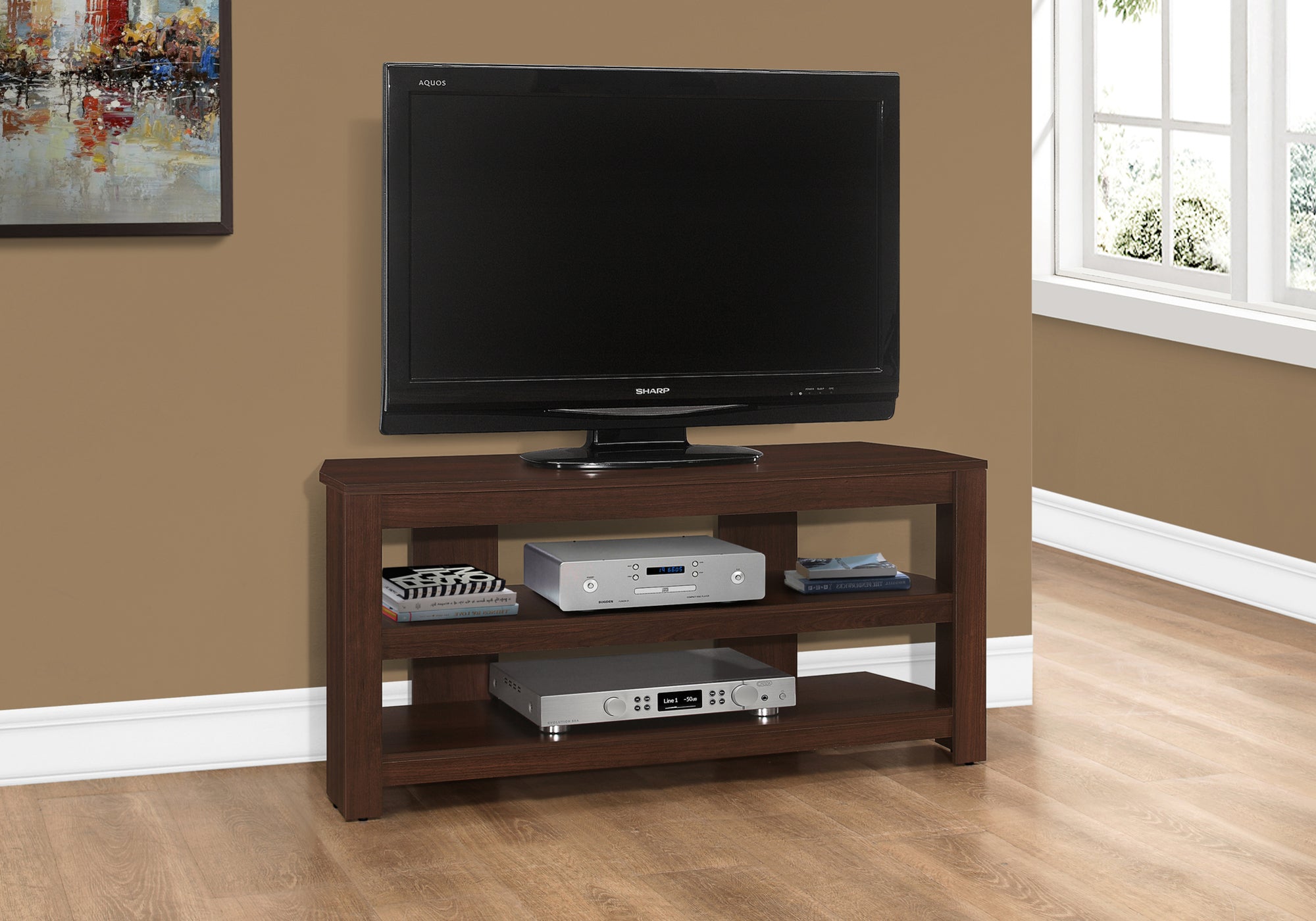 Image of tv stand - 42inch l cherry corner i 2554.