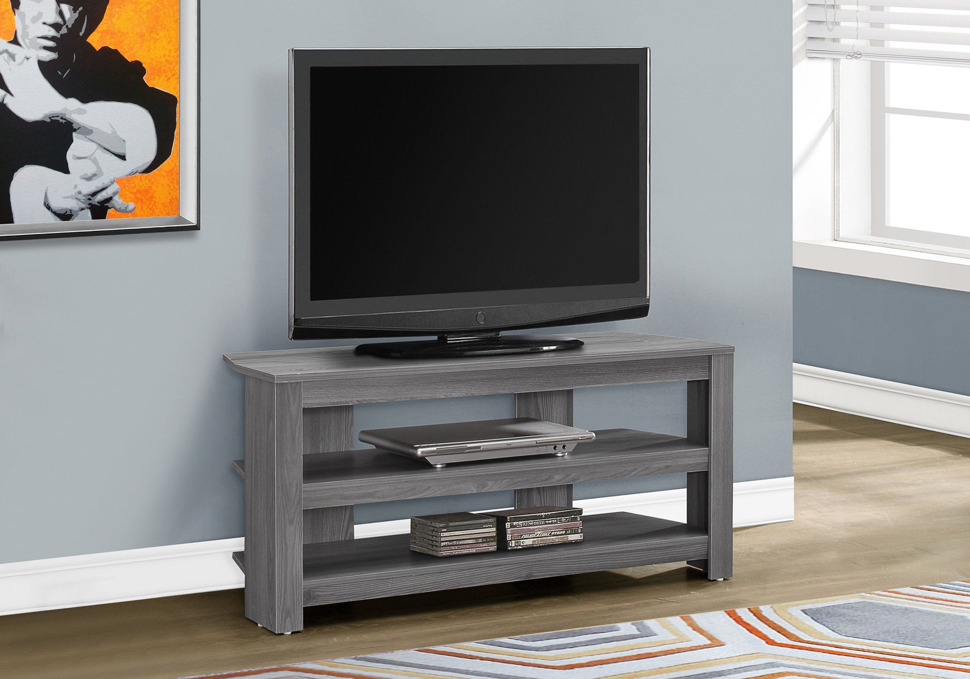 Image of tv stand - 42inch l grey corner i 2566.