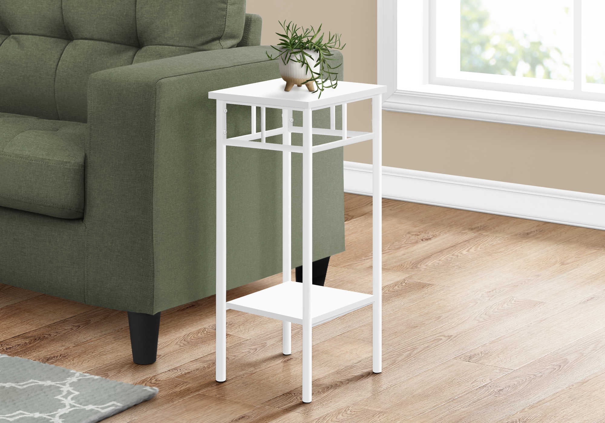 Image of accent table - 28h  white  white metal i 3279.