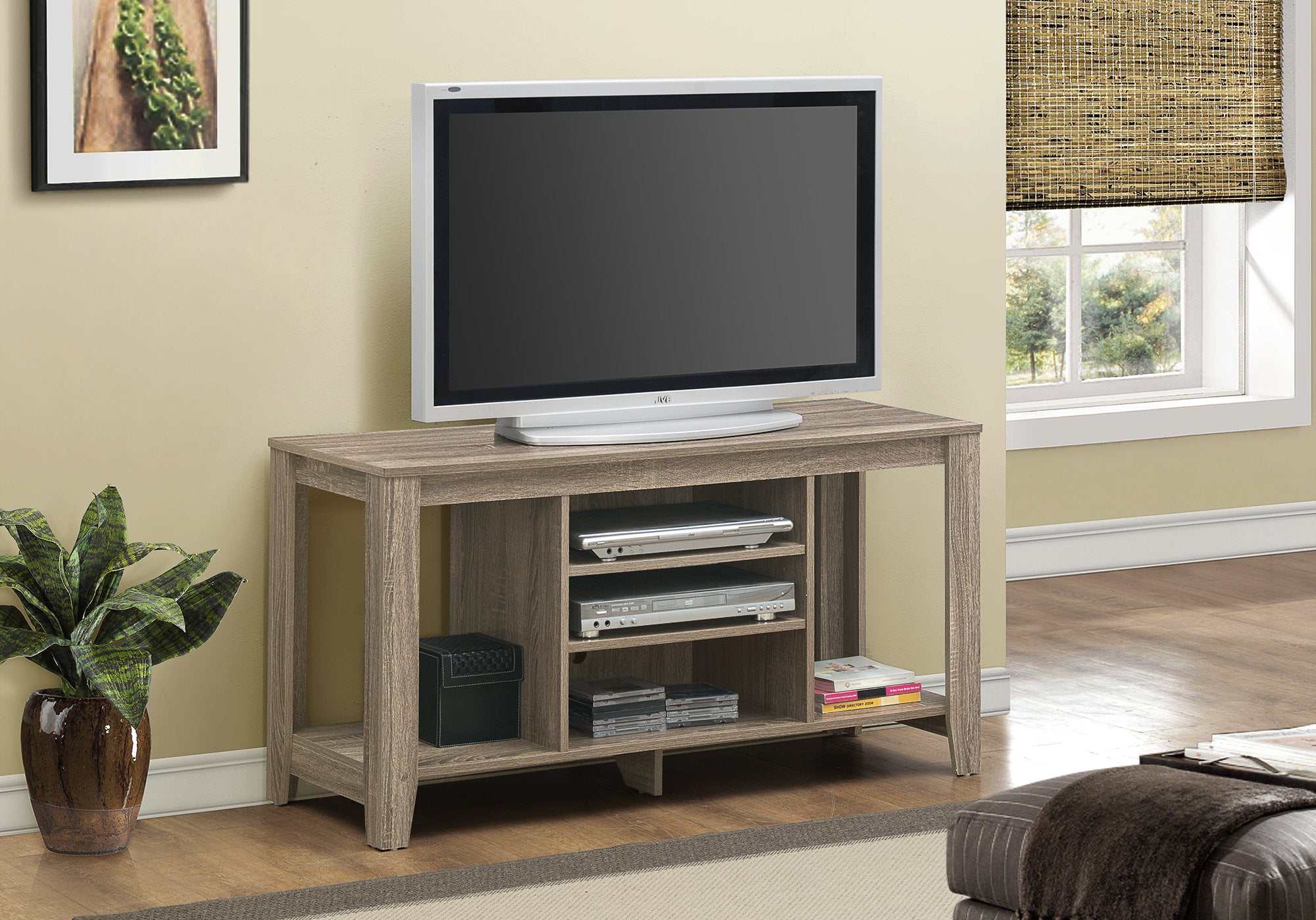 Image of tv stand - 48inch l dark taupe i 3528.