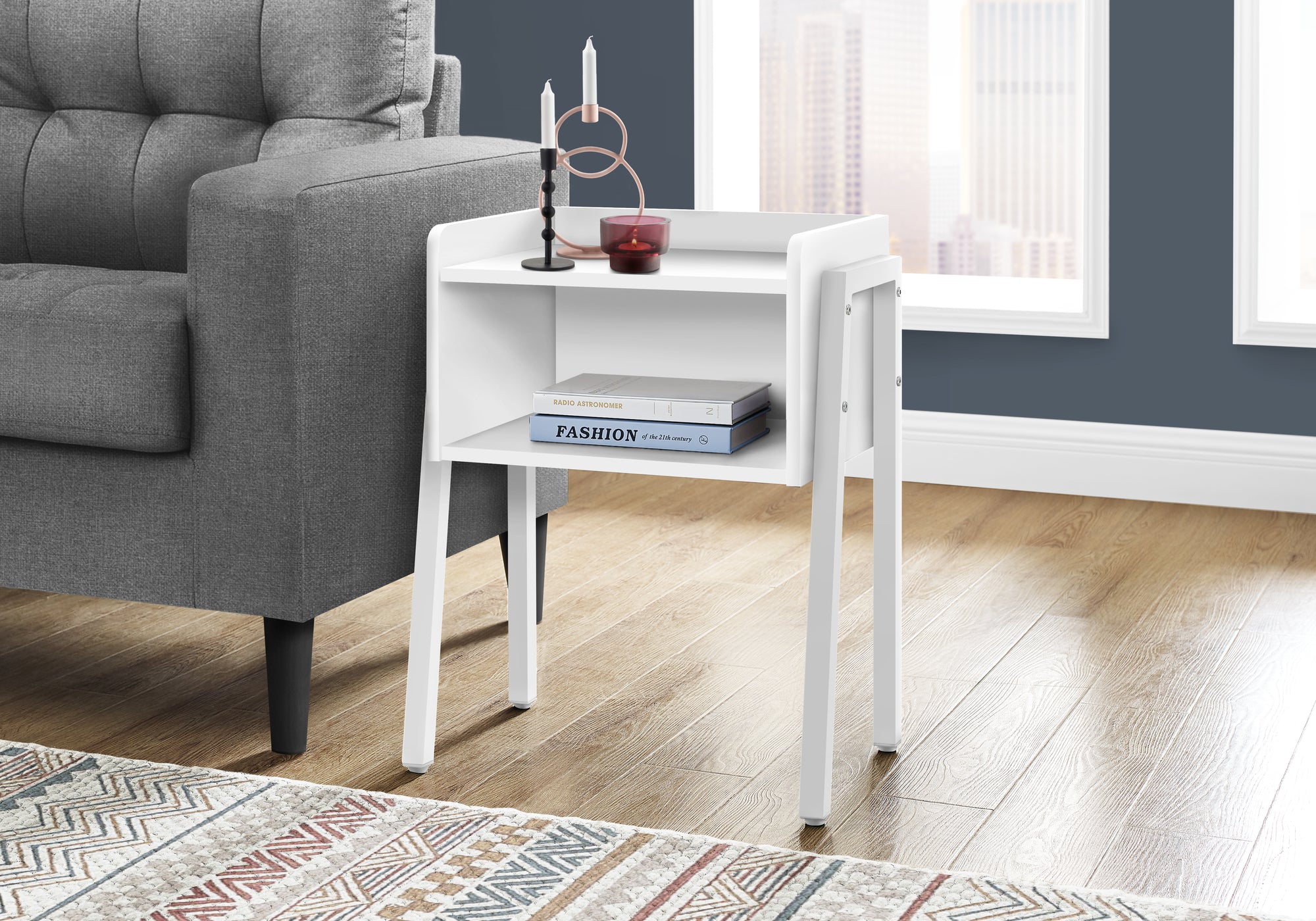 accent table 23h white white metal i3594