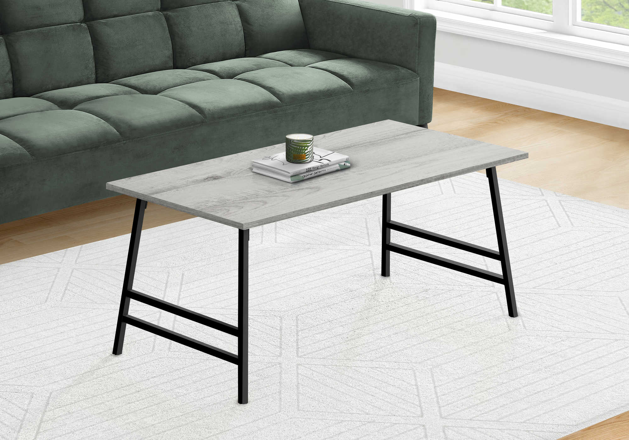 Image of coffee table - 40l grey black metal i 3791.