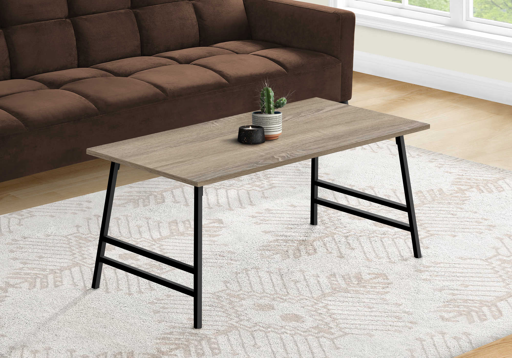 Image of coffee table - 40l dark taupe black metal i 3792.