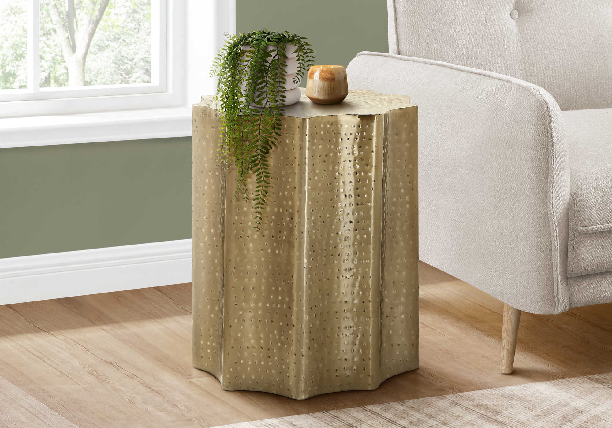 Image of accent table - 22h  gold iron metal end table i 3900.