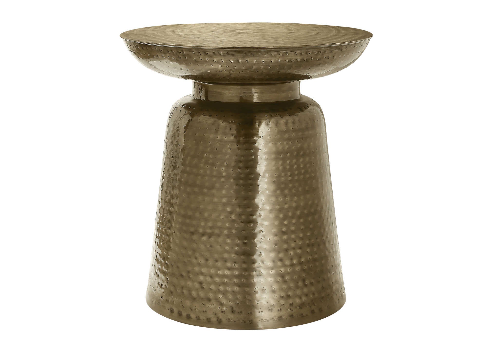 Image of accent table - 22h  gold iron metal drum end i 3914.