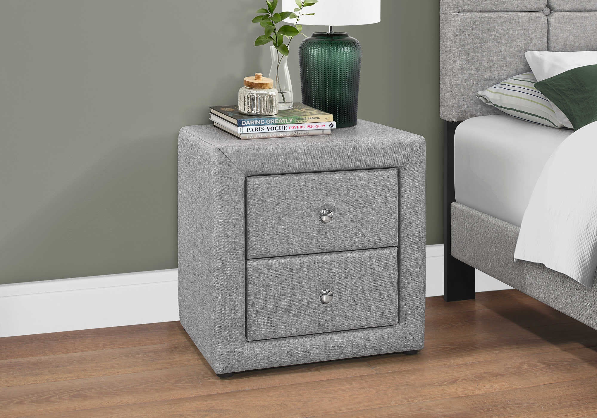 Image of table de chevet - tissus gris i 5604.