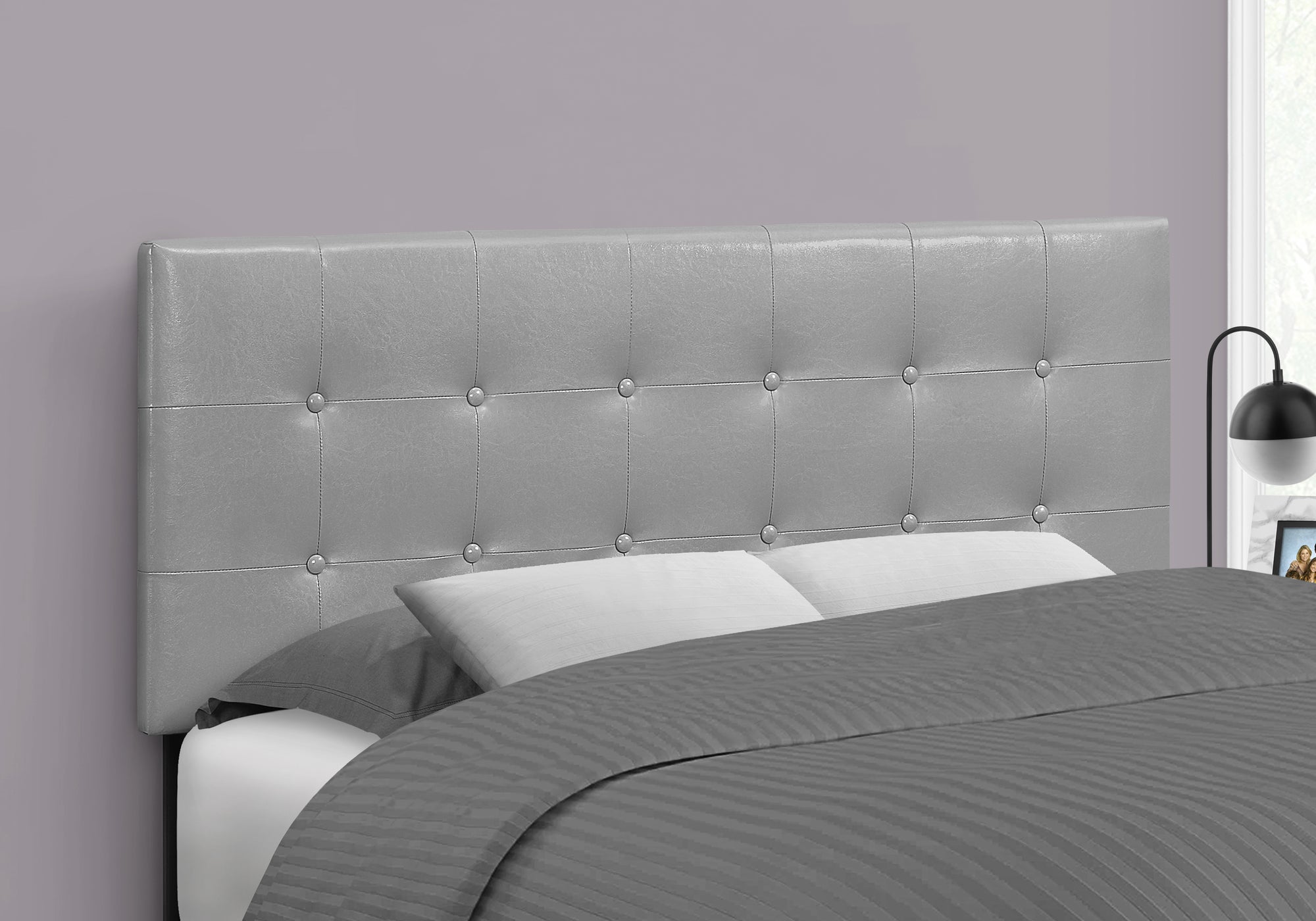 bed full size grey leather look headboard only i6001f