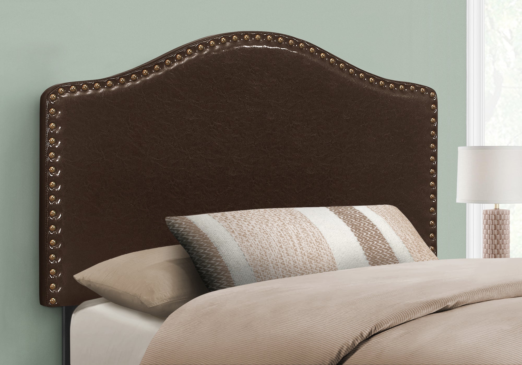 Image of bed - twin brown leather-look headboard only i 6010t.