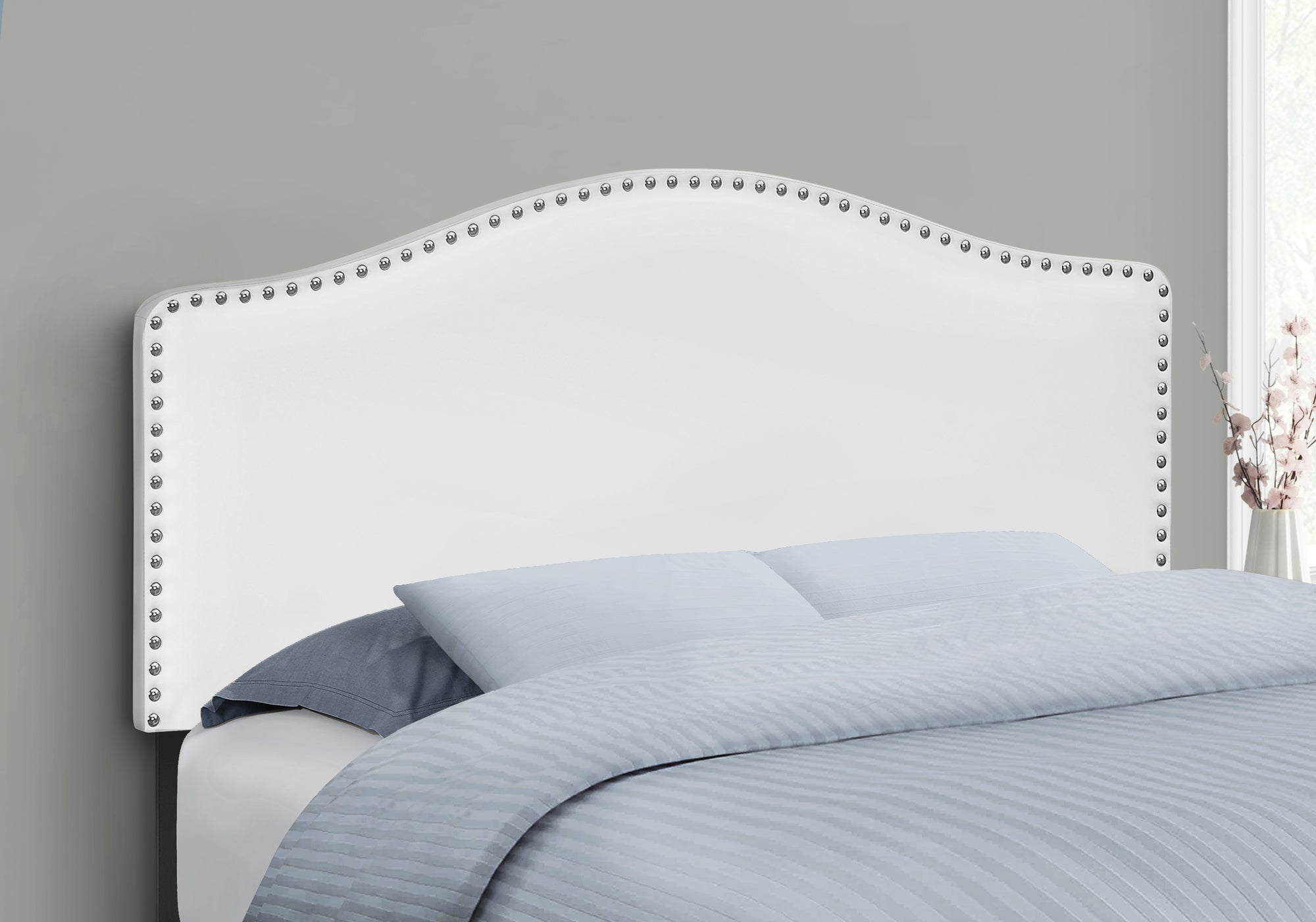 bed full size white leather look headboard only i6012f