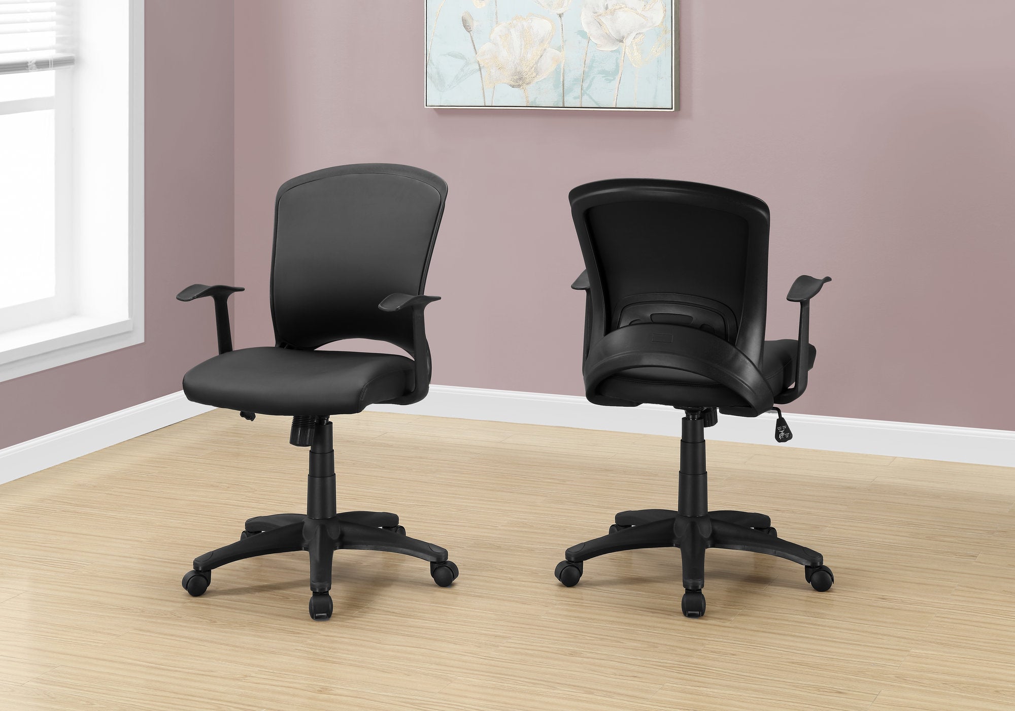office chair black leather look multi position i7244
