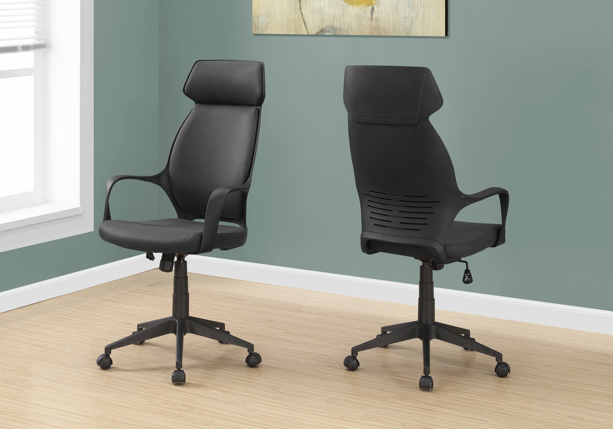 office chair black microfiber high back executive i7249
