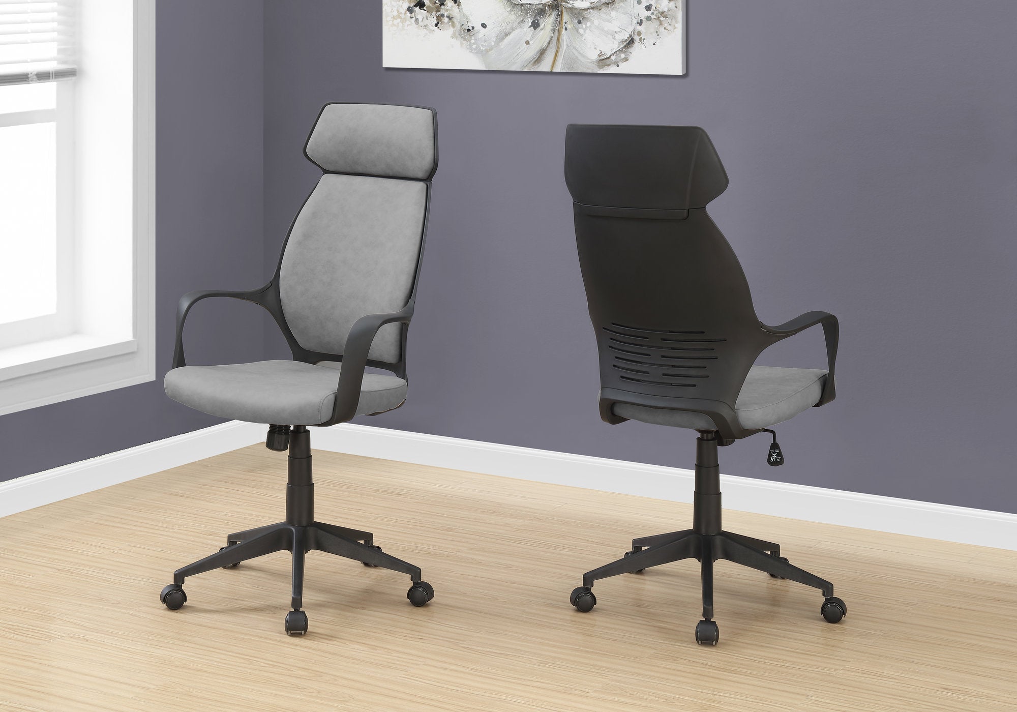 Image of office chair - grey microfiber high back executive i 7250.