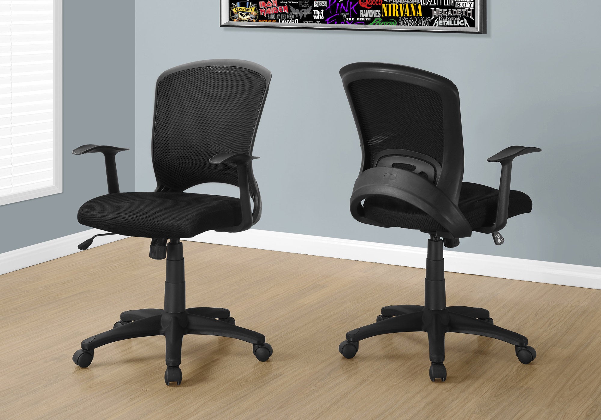 Image of office chair - black mesh mid-back multi-position i 7265.