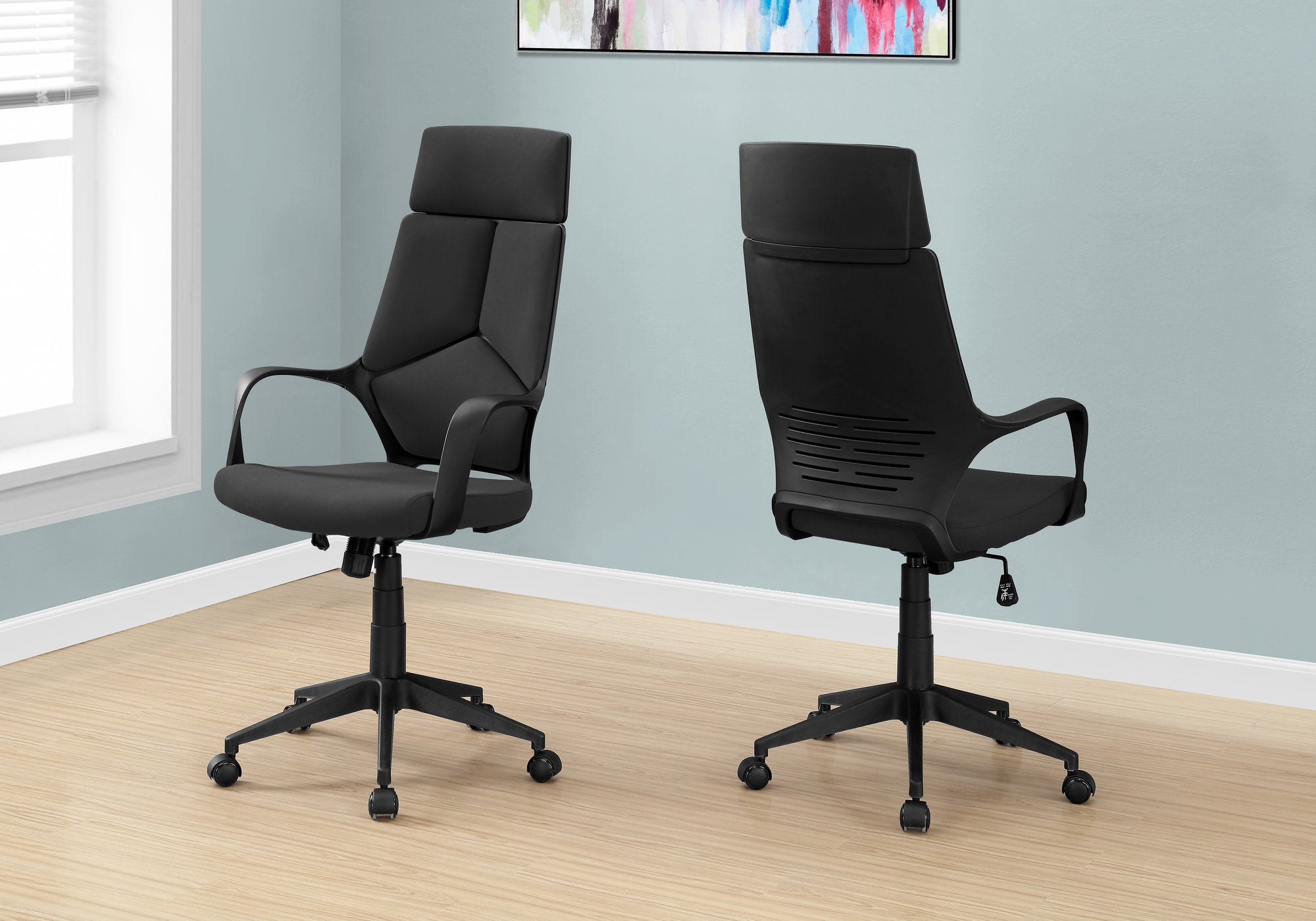 office chair black black fabric high back executive i7272