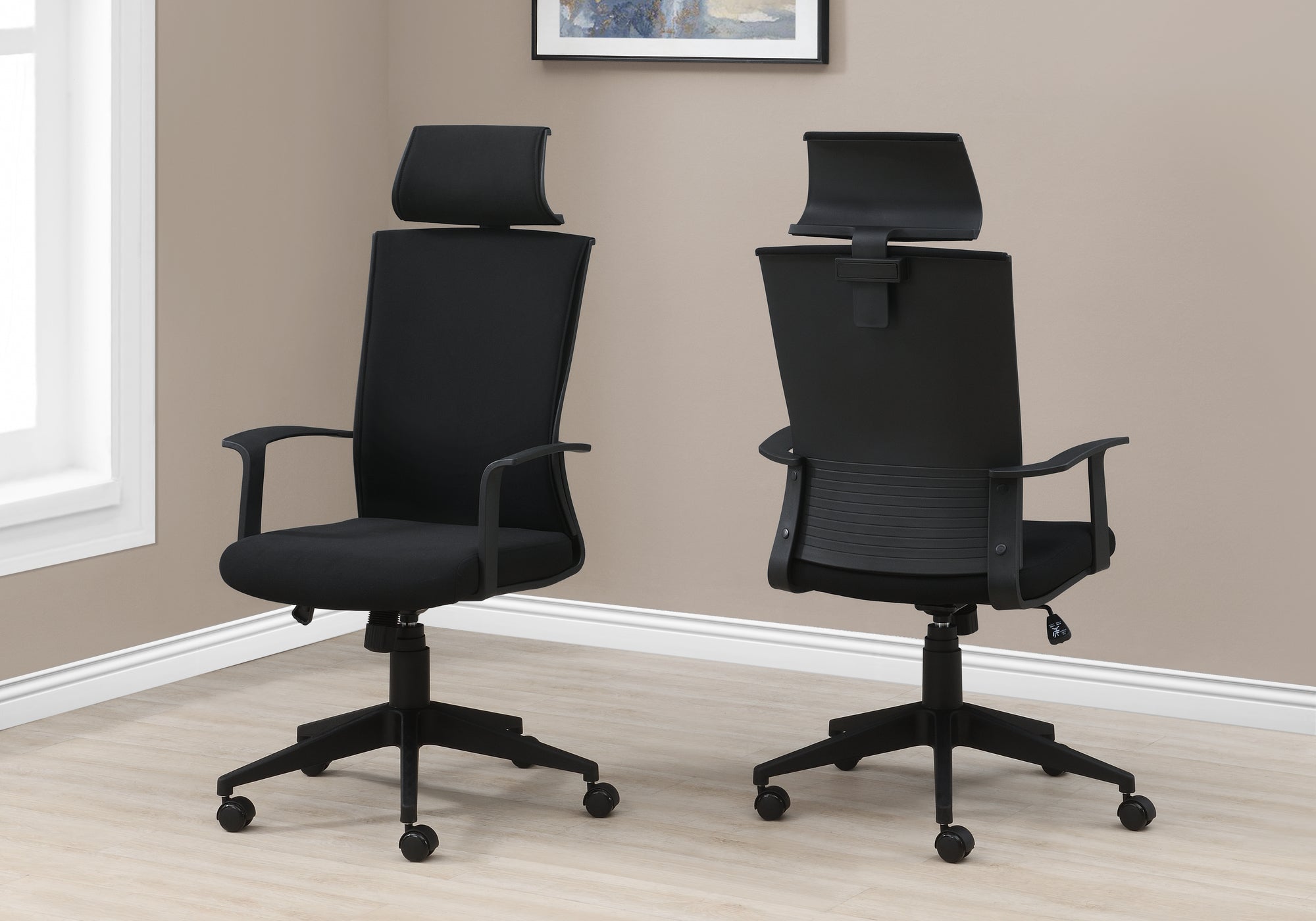 office chair black black fabric high back executive i7300