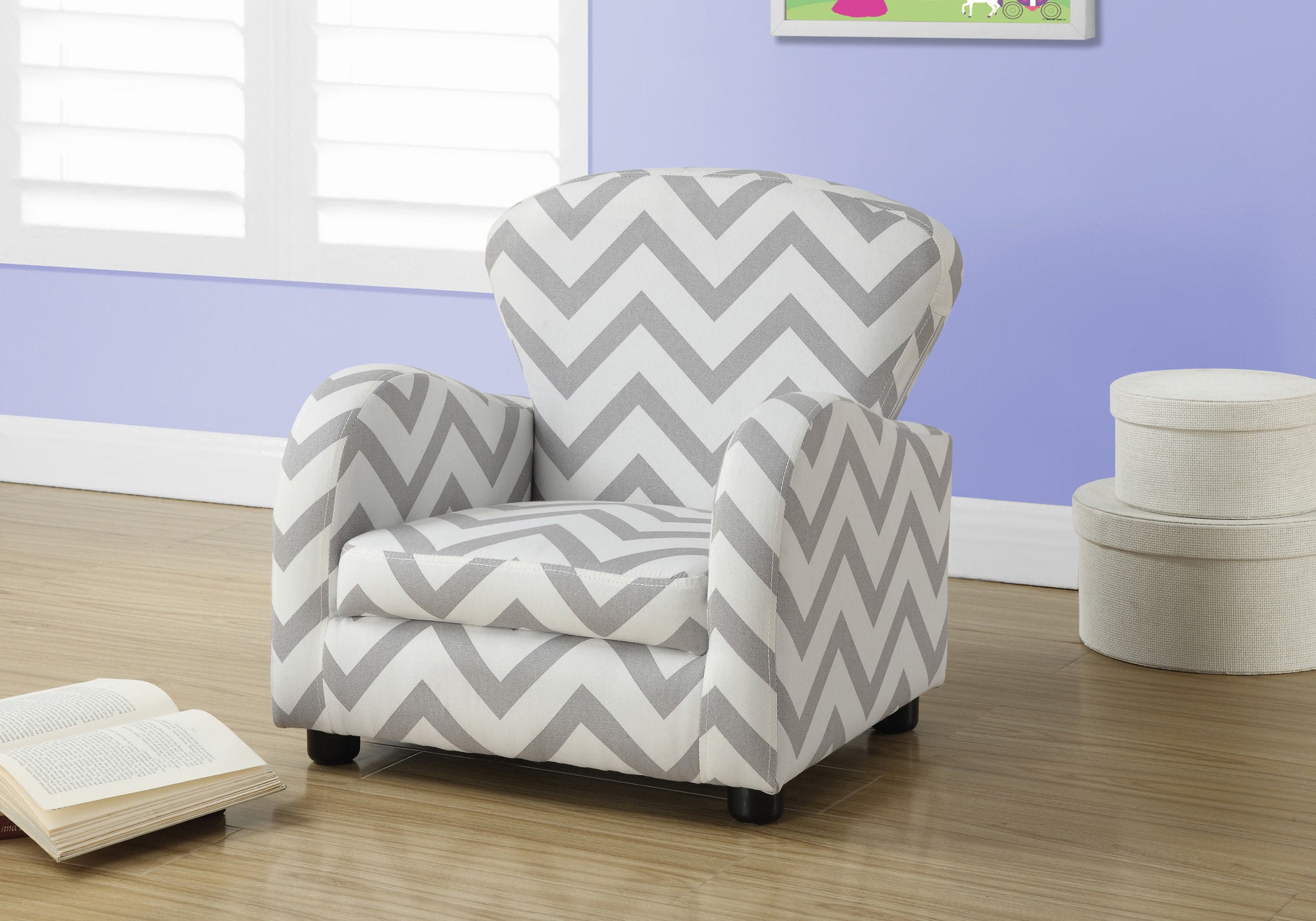 juvenile chair grey chevron fabric i8143