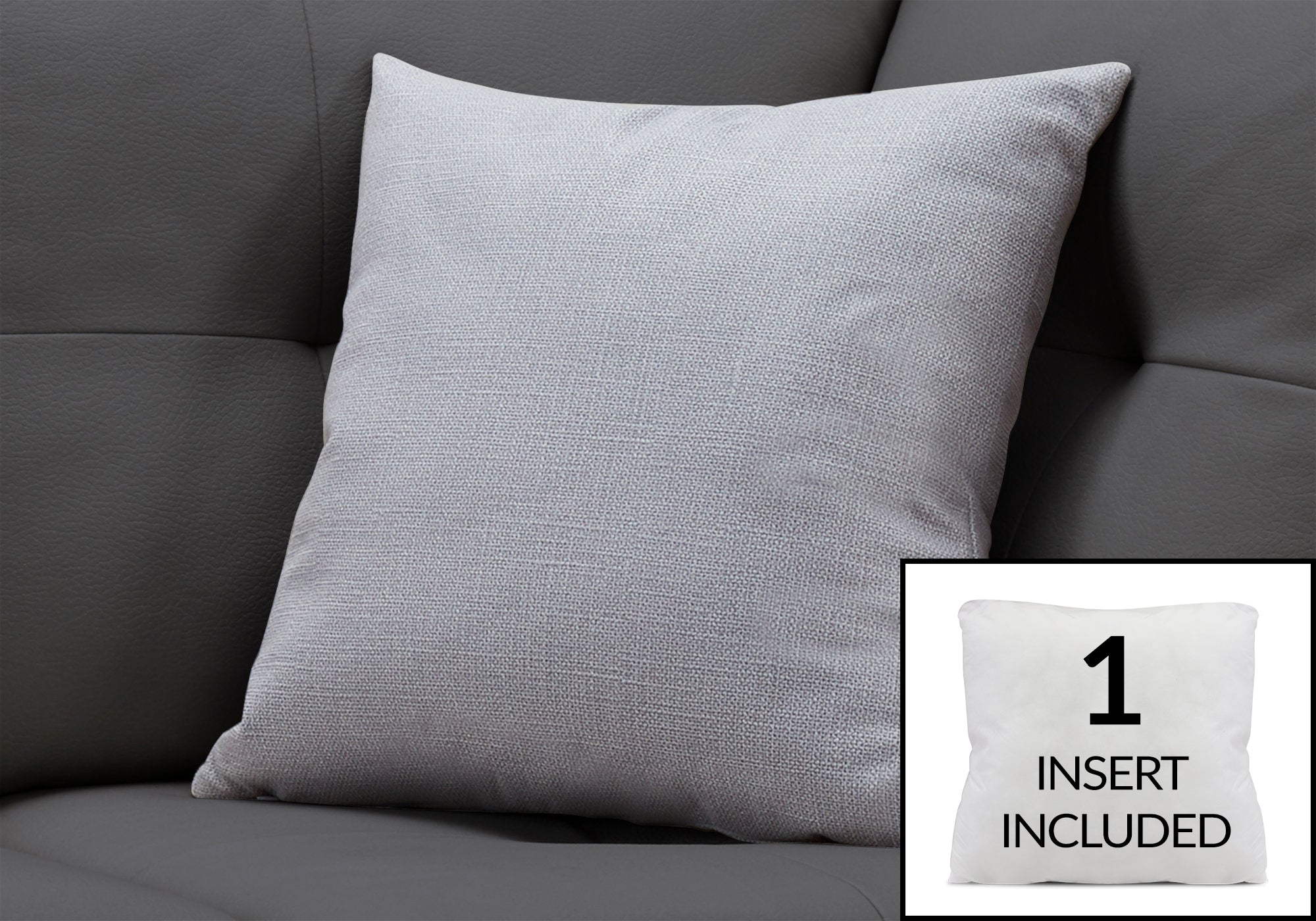 Image of pillow - 18inch x 18inch patterned light grey 1pc i 9294.