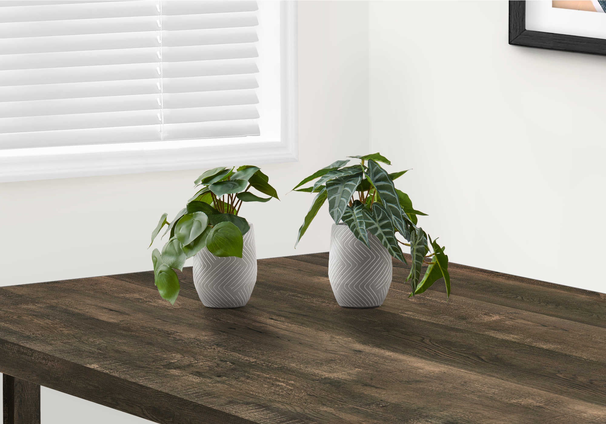 Image of artificial plant - 2pcs 8h alocasia 5 cement pot i 9582.