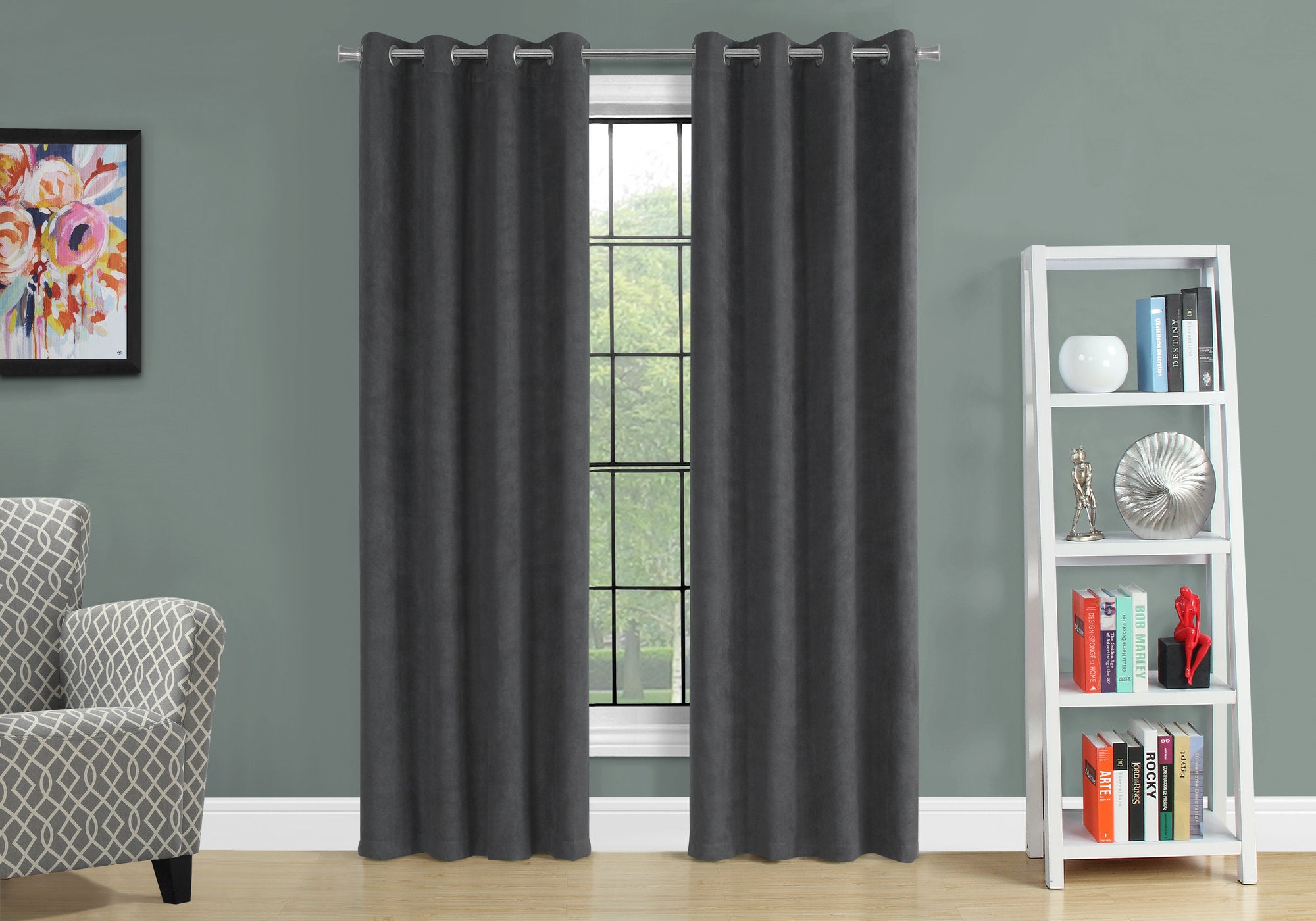 curtain panel 2pcs 54w x 84h grey room darkening i9803