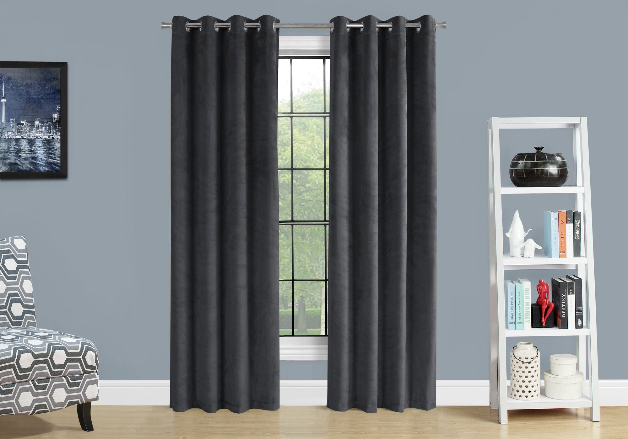 curtain panel 2pcs 52w x 84h grey room darkening i9823