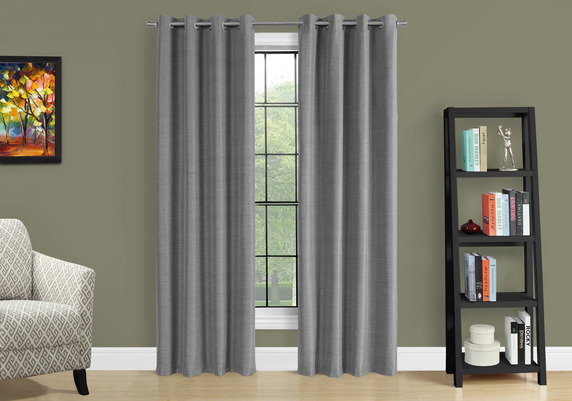 curtain panel 2pcs 52w x 84h grey solid blackout i9841