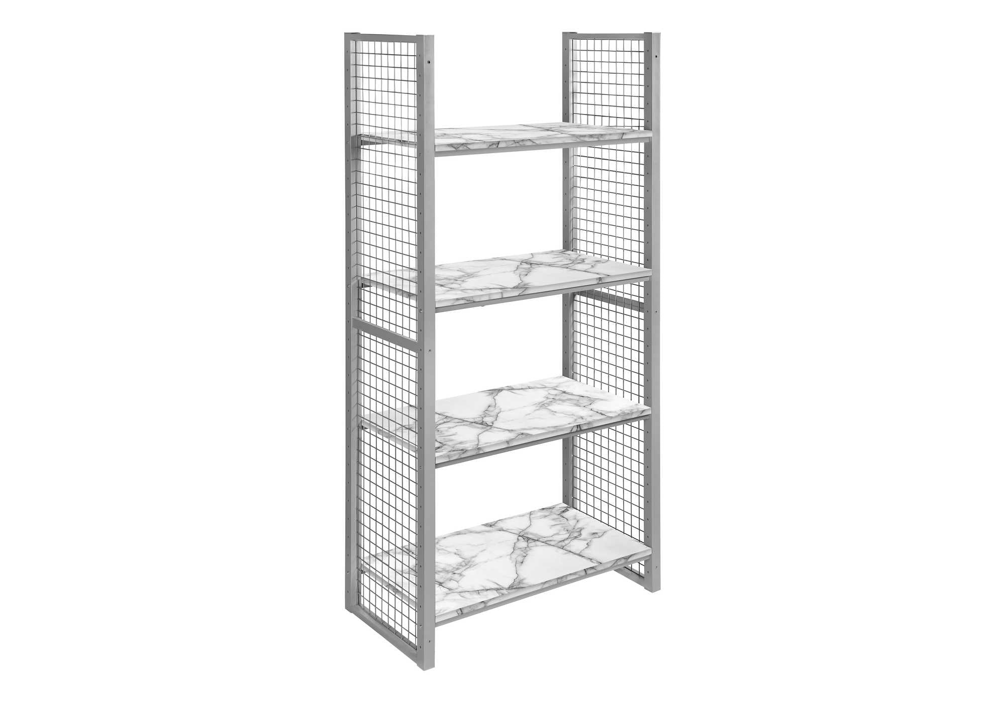 Image of display rack - 96h silver metal 4 adjustable shelves i 9900.