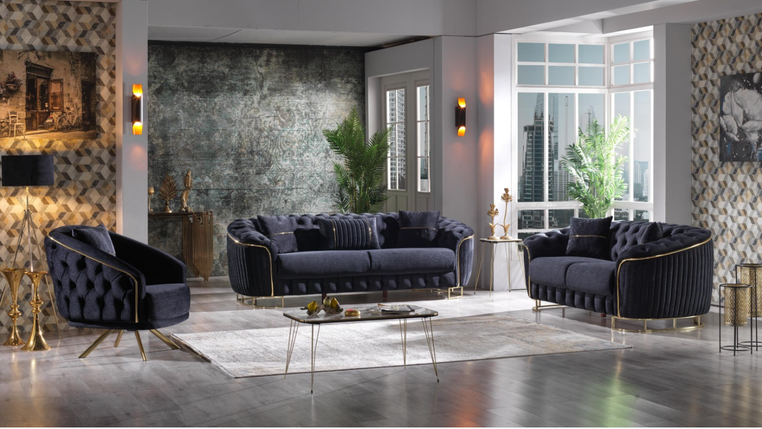 Image of rosa sofa set 3pcs.