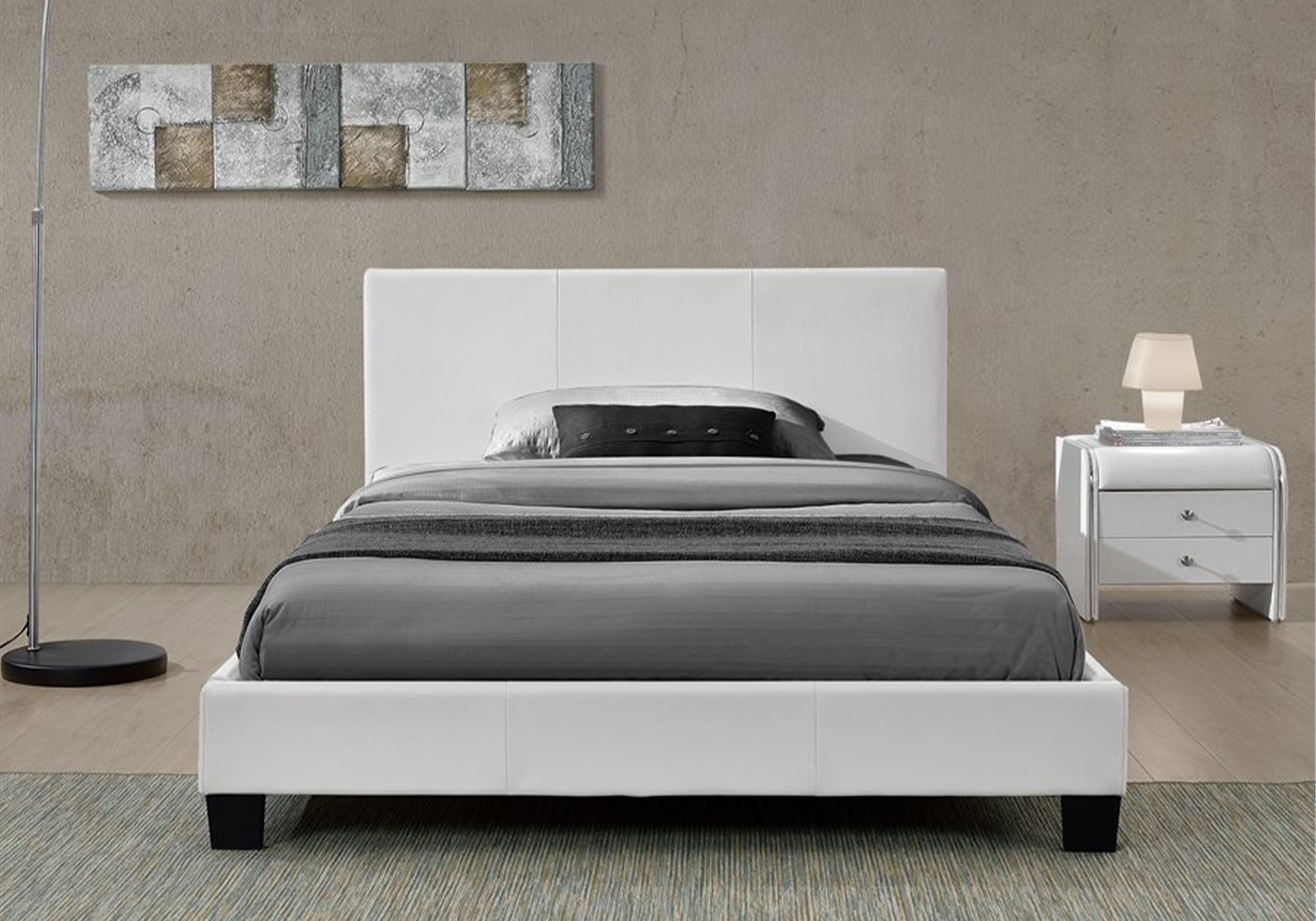 Modern Bed with Slats
