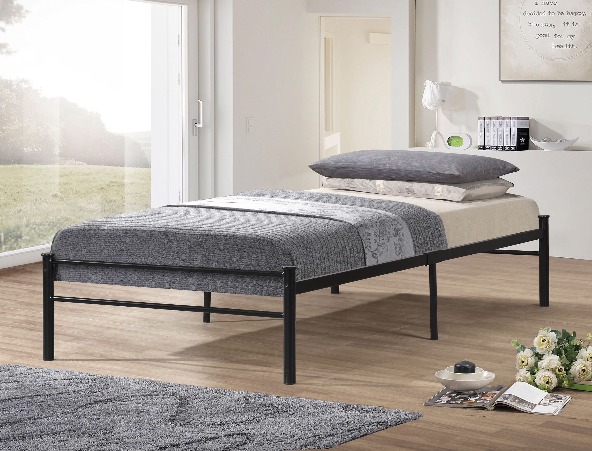 Image of bed 1239 - metal bed frame.