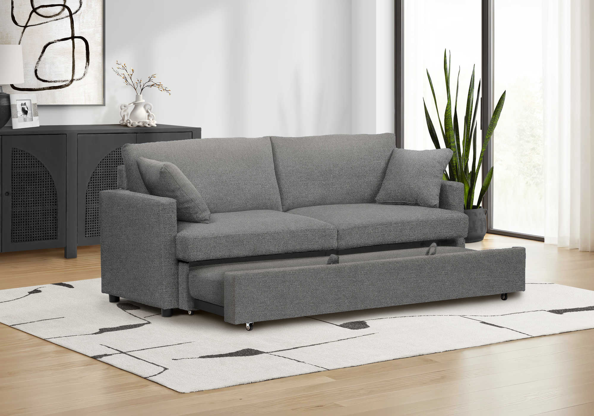 SOFA LIT - CONVERTIBLE TISSU GRIS #CENTAURI-13 – 8224C13