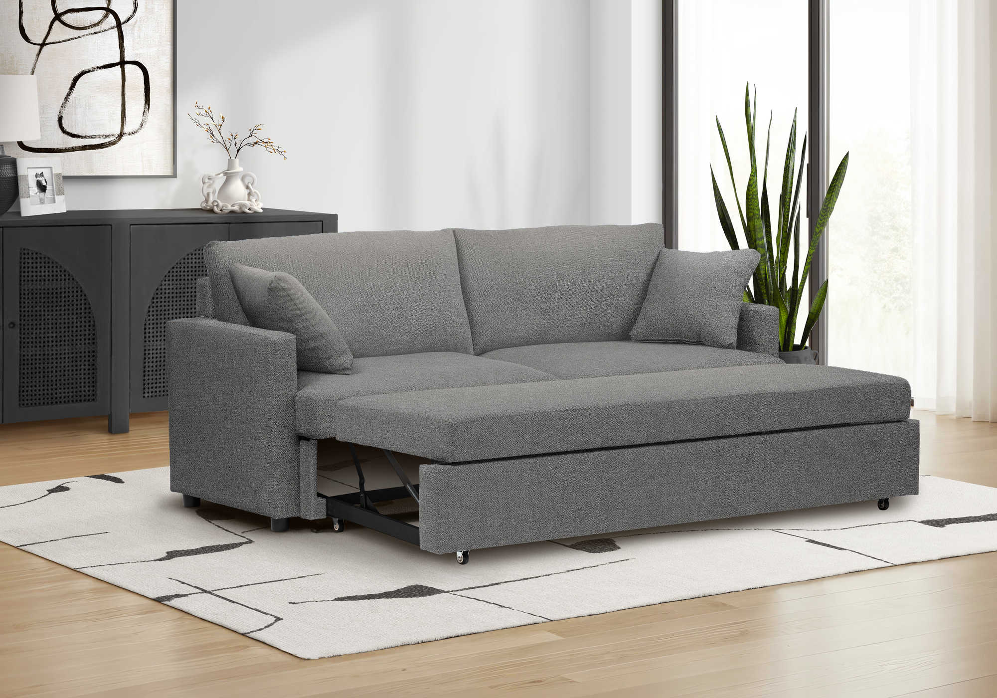 SOFA LIT - CONVERTIBLE TISSU GRIS #CENTAURI-13 – 8224C13