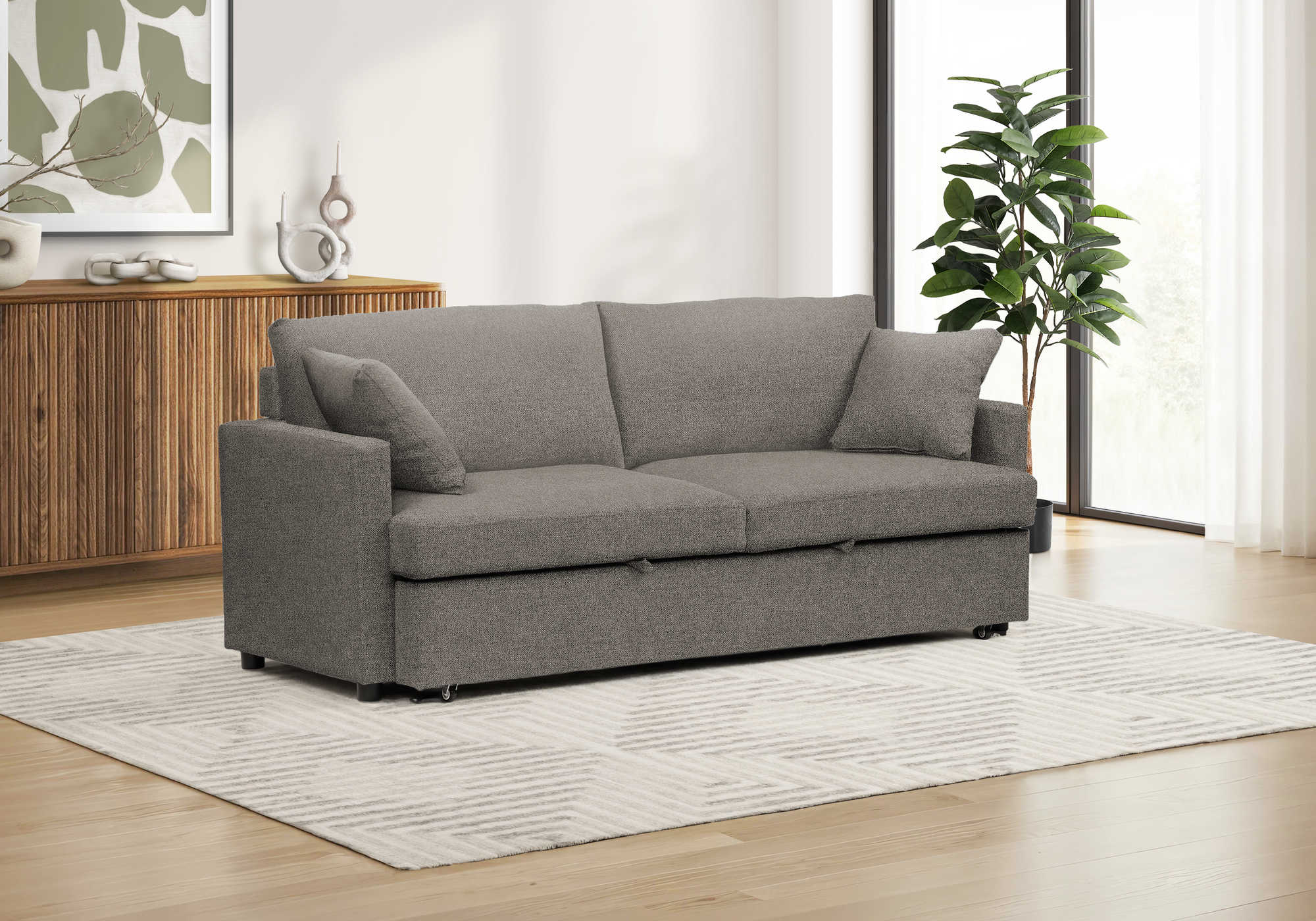 SOFA LIT - CONVERTIBLE TISSU BRUN #CENTAURI-16 – 8224C16