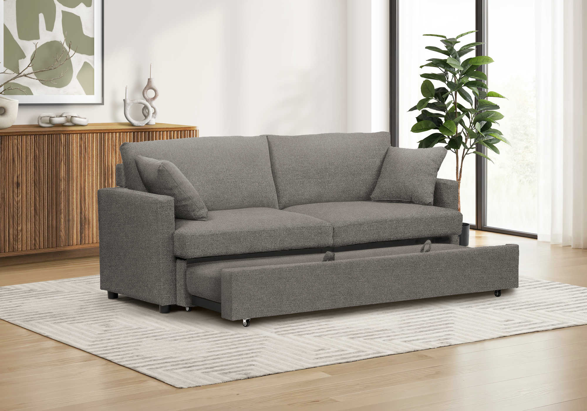 SOFA LIT - CONVERTIBLE TISSU BRUN #CENTAURI-16 – 8224C16