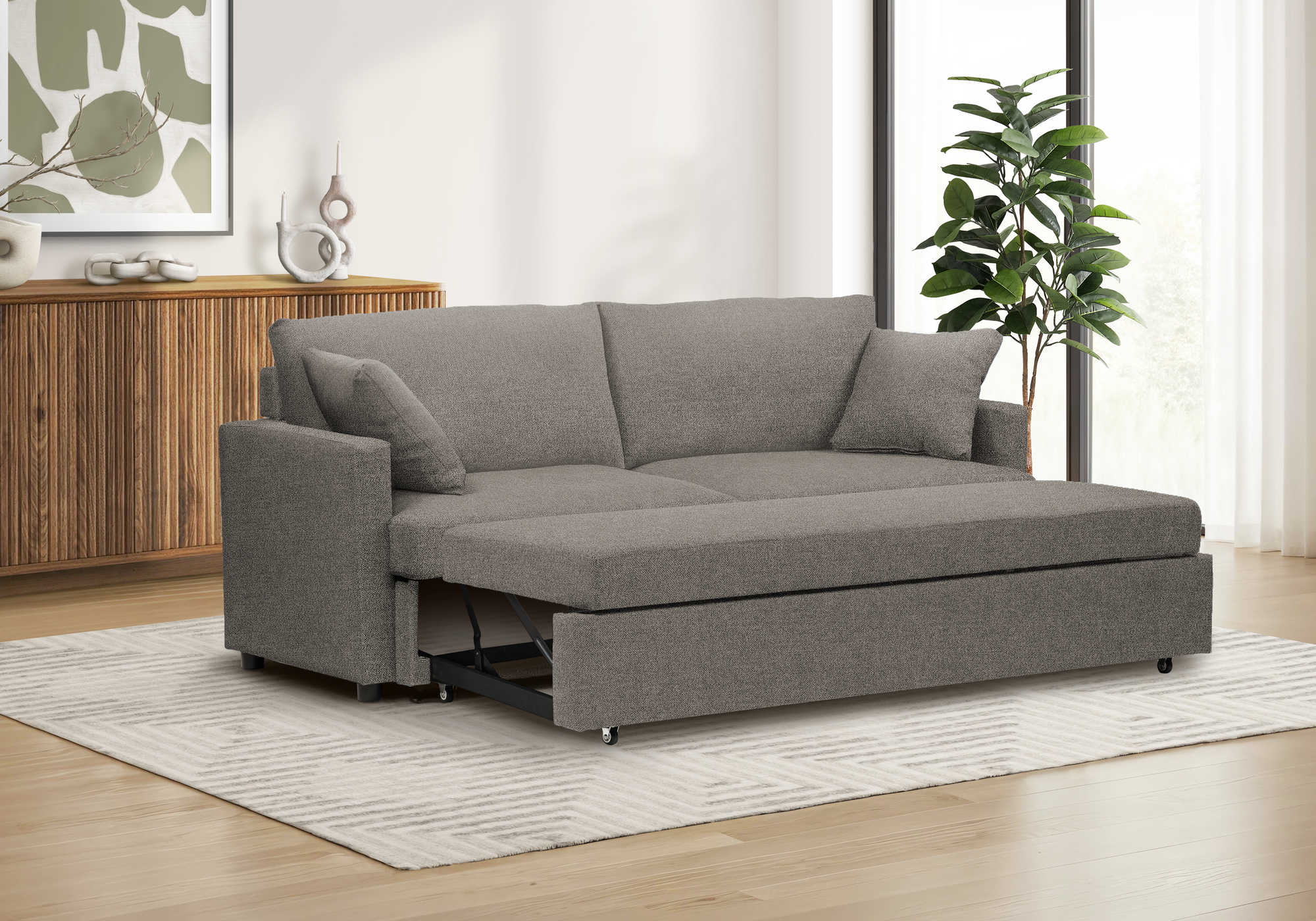 SOFA LIT - CONVERTIBLE TISSU BRUN #CENTAURI-16 – 8224C16
