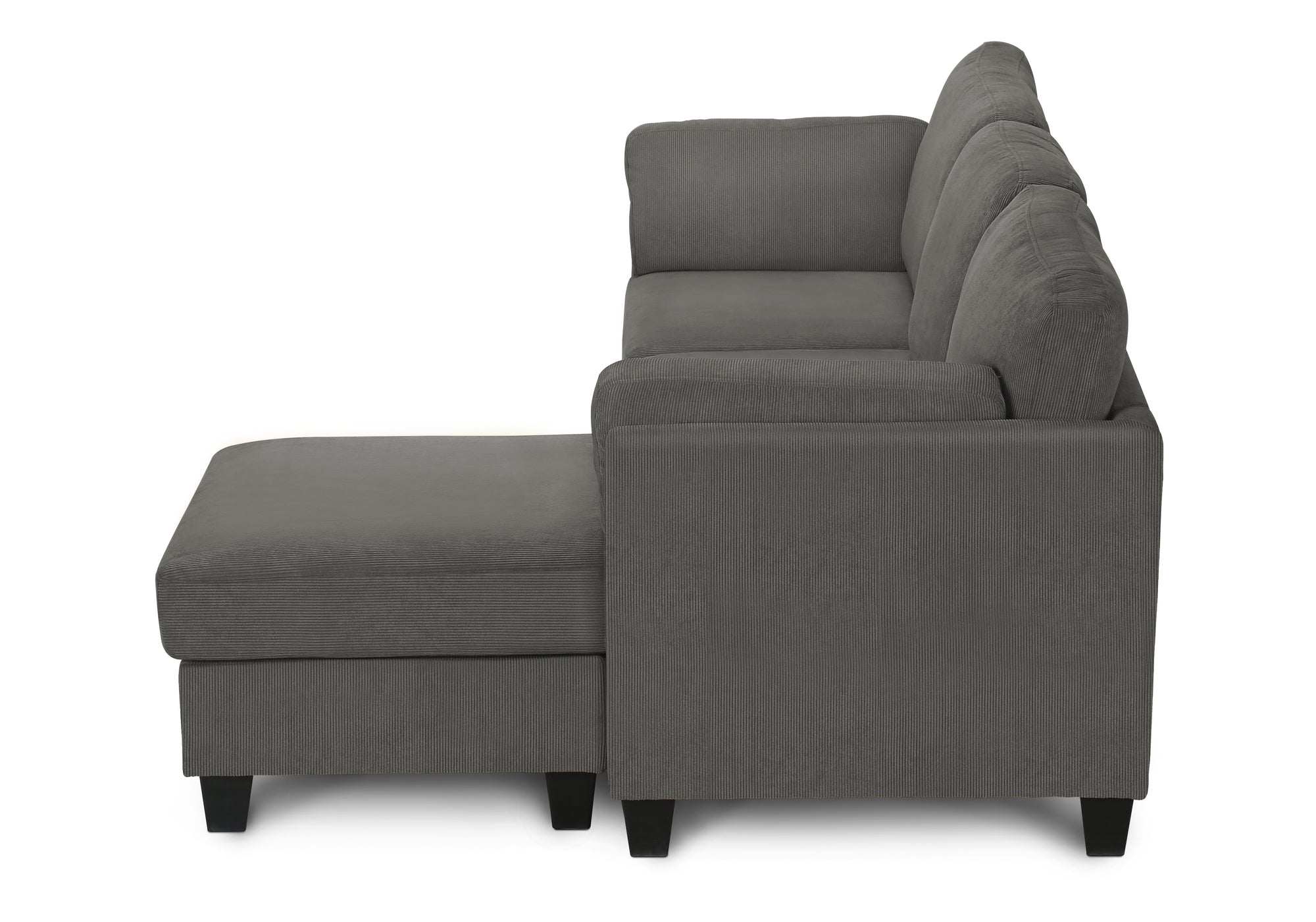 SOFA CHAISE LONGUE - G/D / TISSU GRIS #FJORD-15 – 8714D15