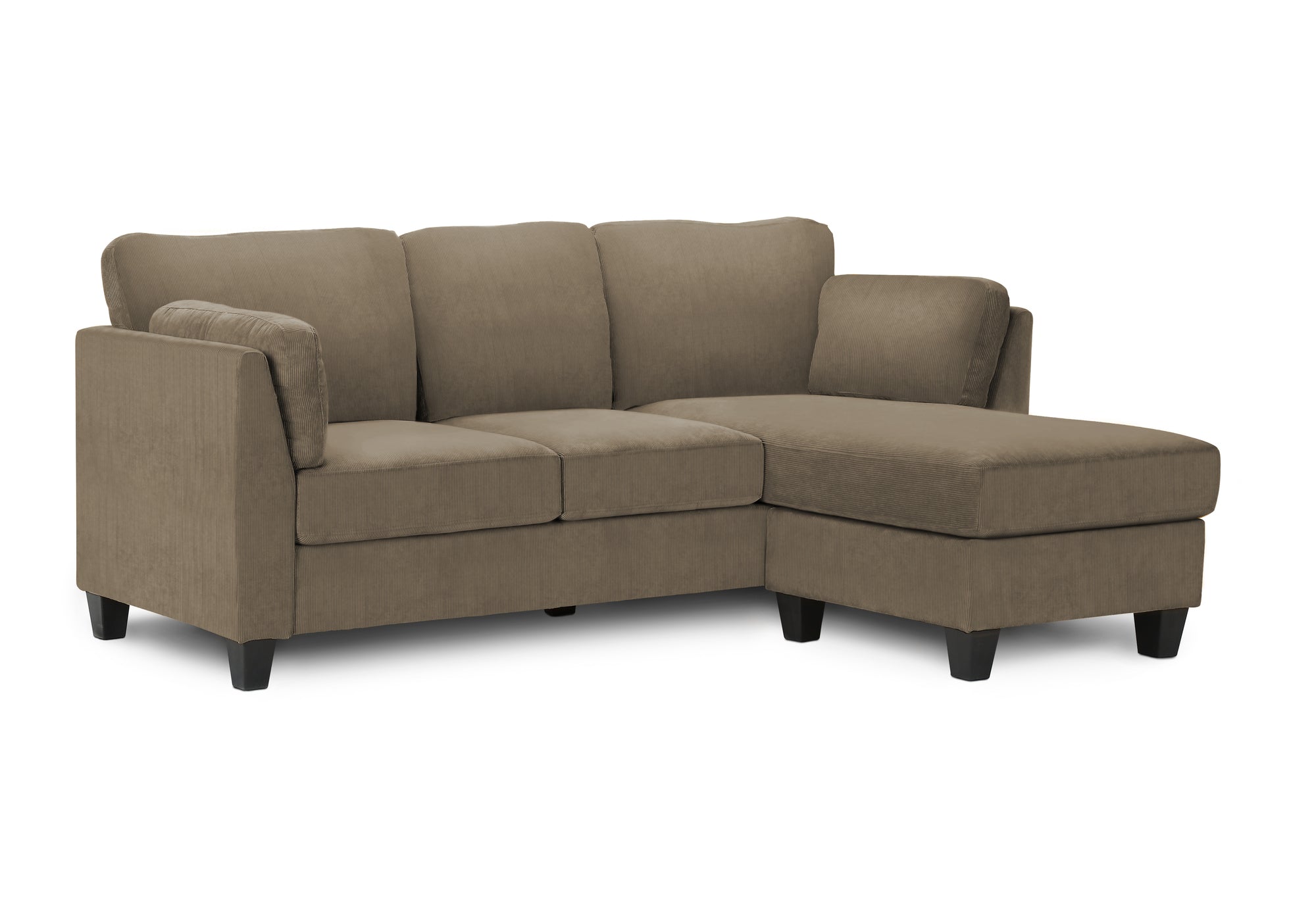 SOFA CHAISE LONGUE - G/D / TISSU BRUN PALE #FJORD-41 – 8714D41