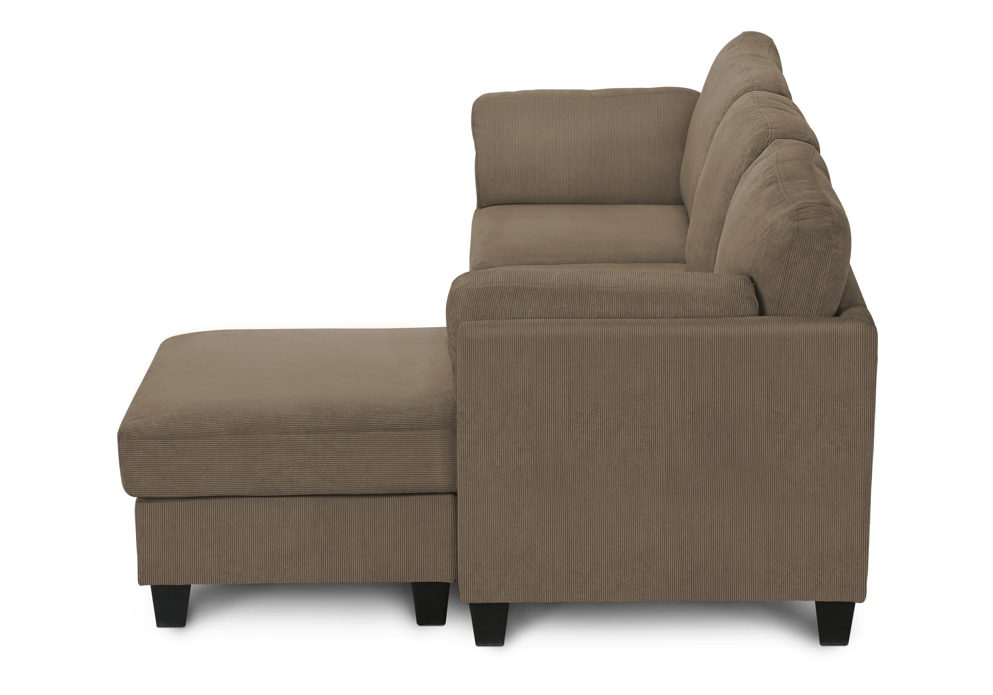 SOFA CHAISE LONGUE - G/D / TISSU BRUN PALE #FJORD-41 – 8714D41