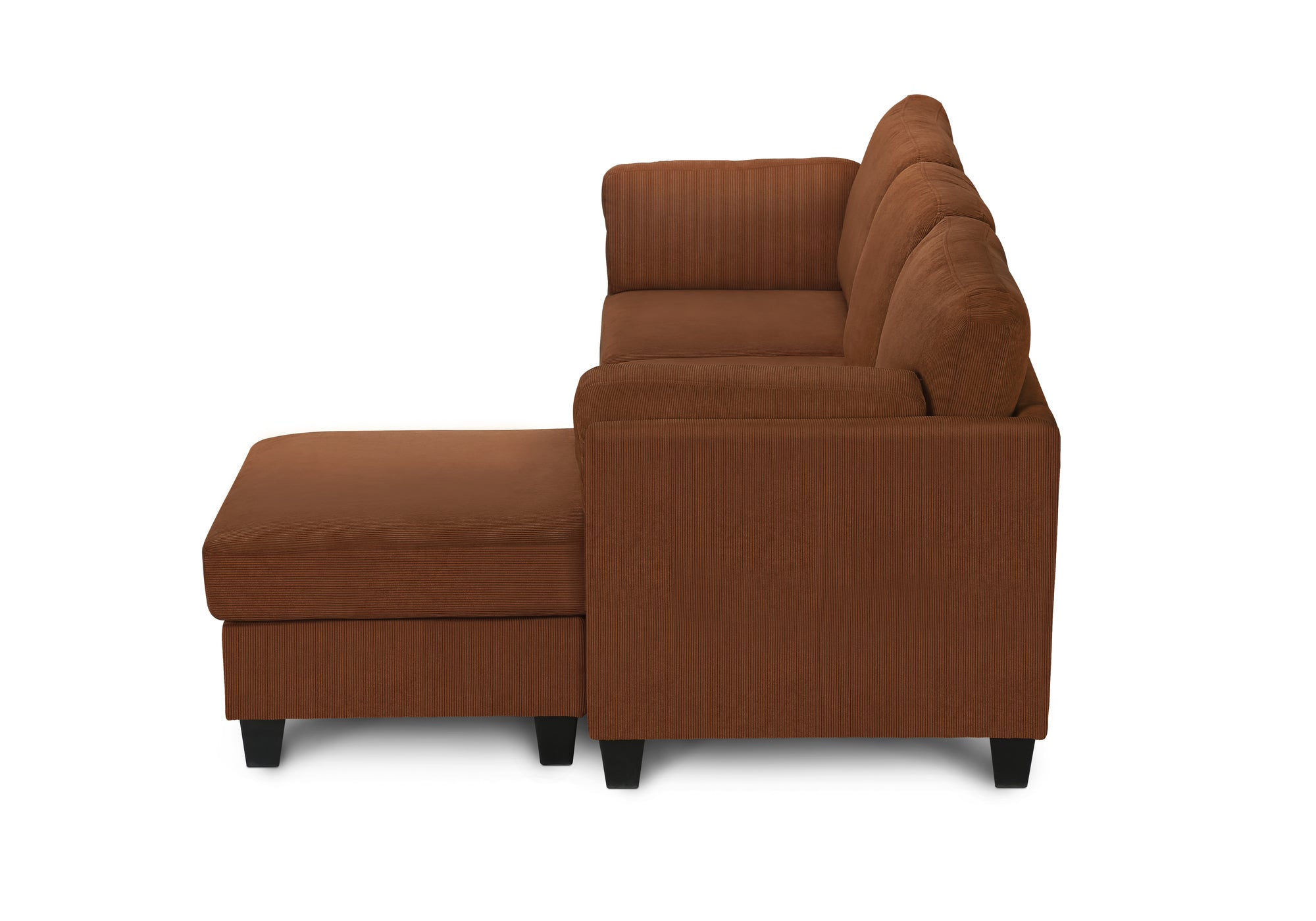 SOFA CHAISE LONGUE - G/D / TISSU ROUILLE #FJORD-44 – 8714D44