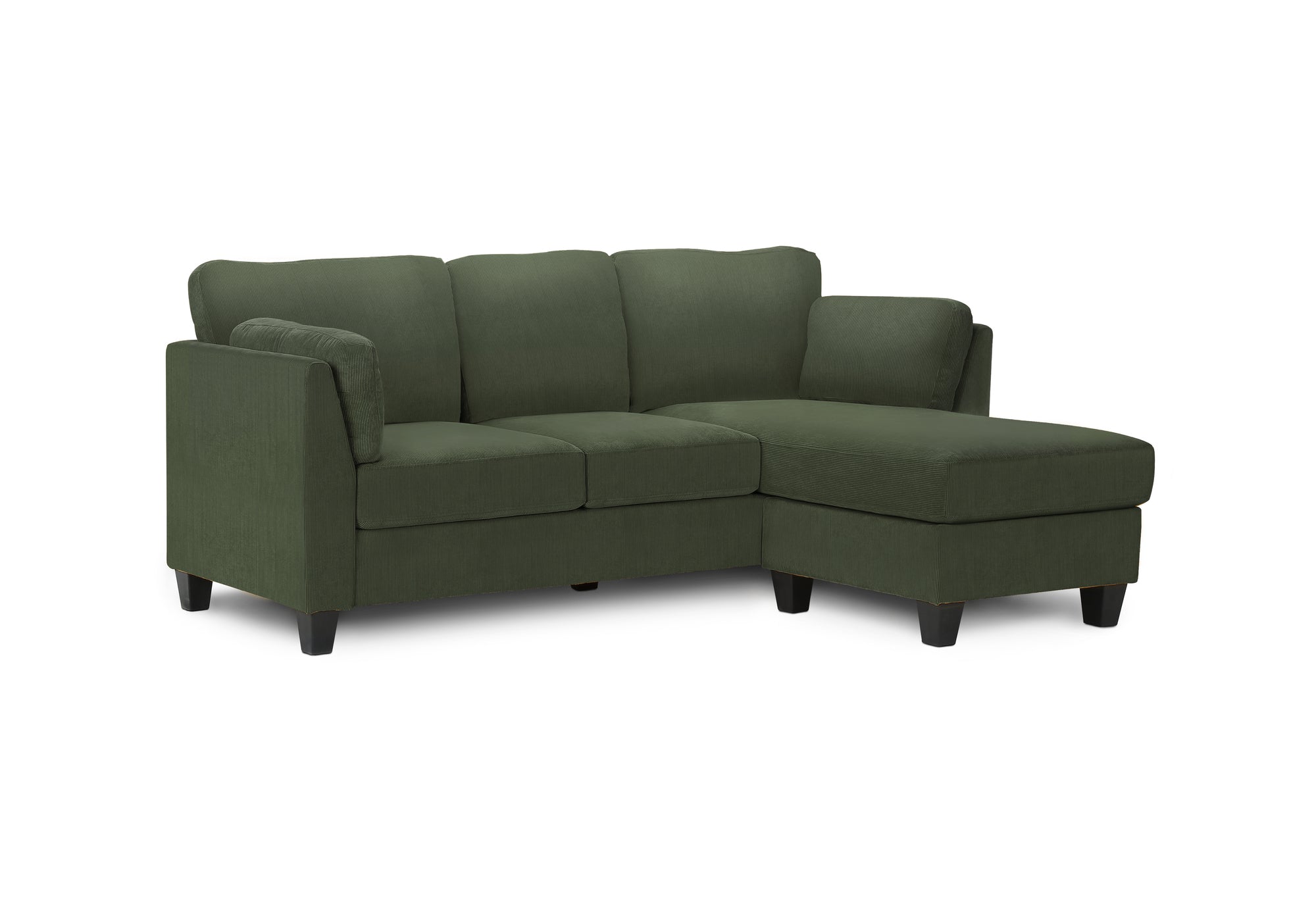 SOFA CHAISE LONGUE - G/D / TISSU VERT OLIVE #FJORD-77 – 8714D77