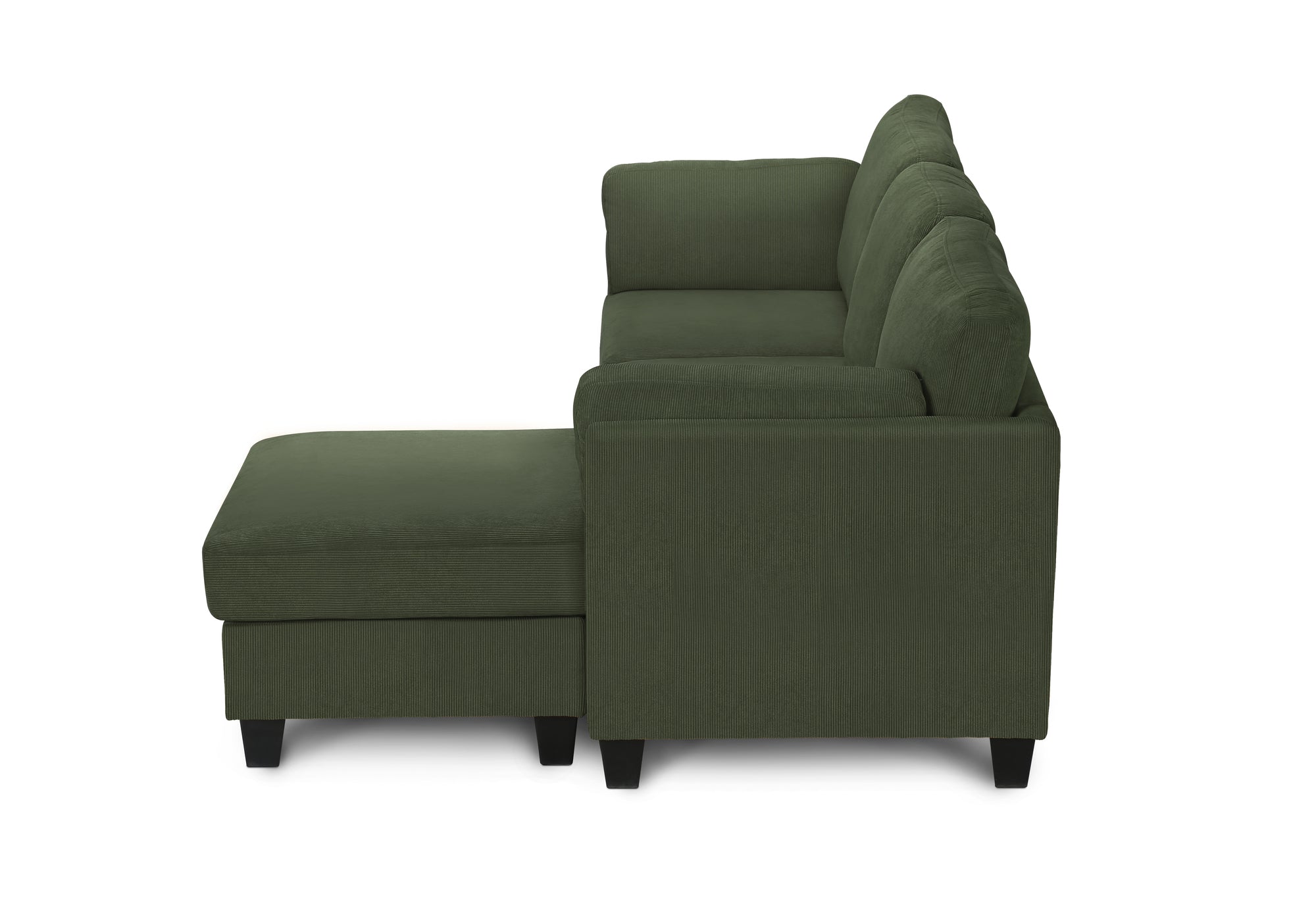 SOFA CHAISE LONGUE - G/D / TISSU VERT OLIVE #FJORD-77 – 8714D77