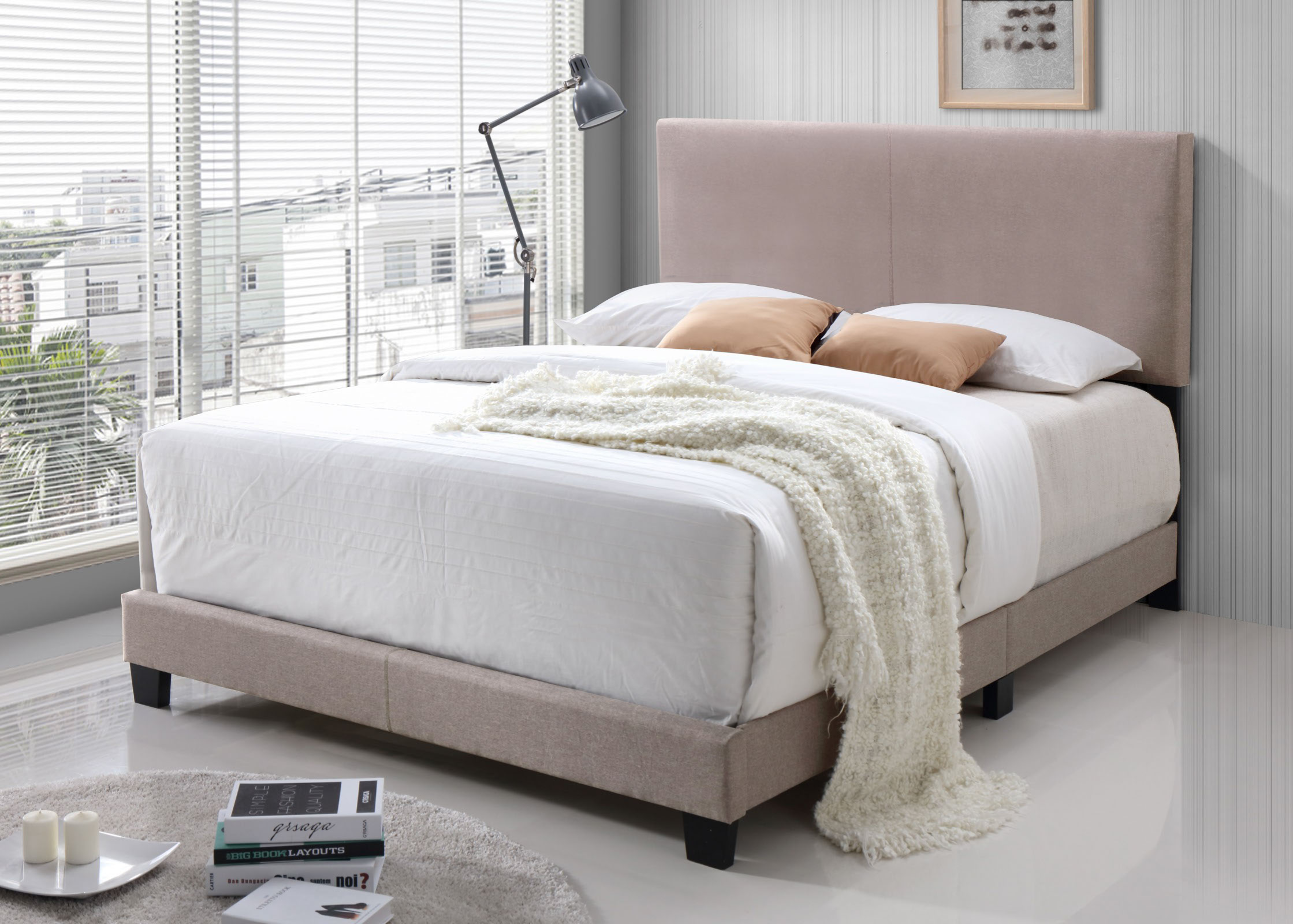 Image of bed 8747 - bed frame upholstered.