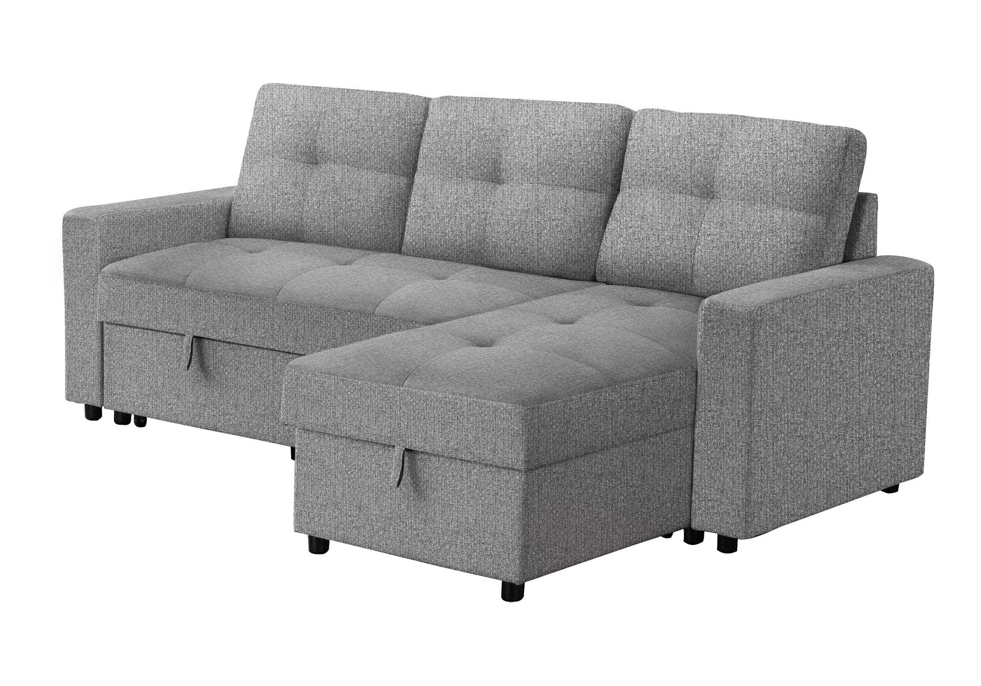 SOFA LIT - RANGEMENT G/D TISSU GRIS #LUMOS-08 – 8A14L08