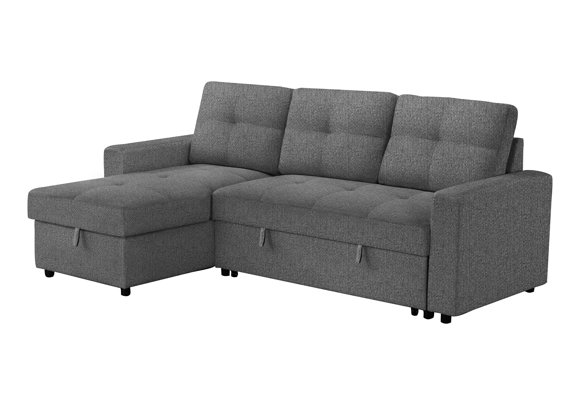 SOFA LIT - RANGEMENT G/D TISSU GRIS #LUMOS-13 – 8A14L13